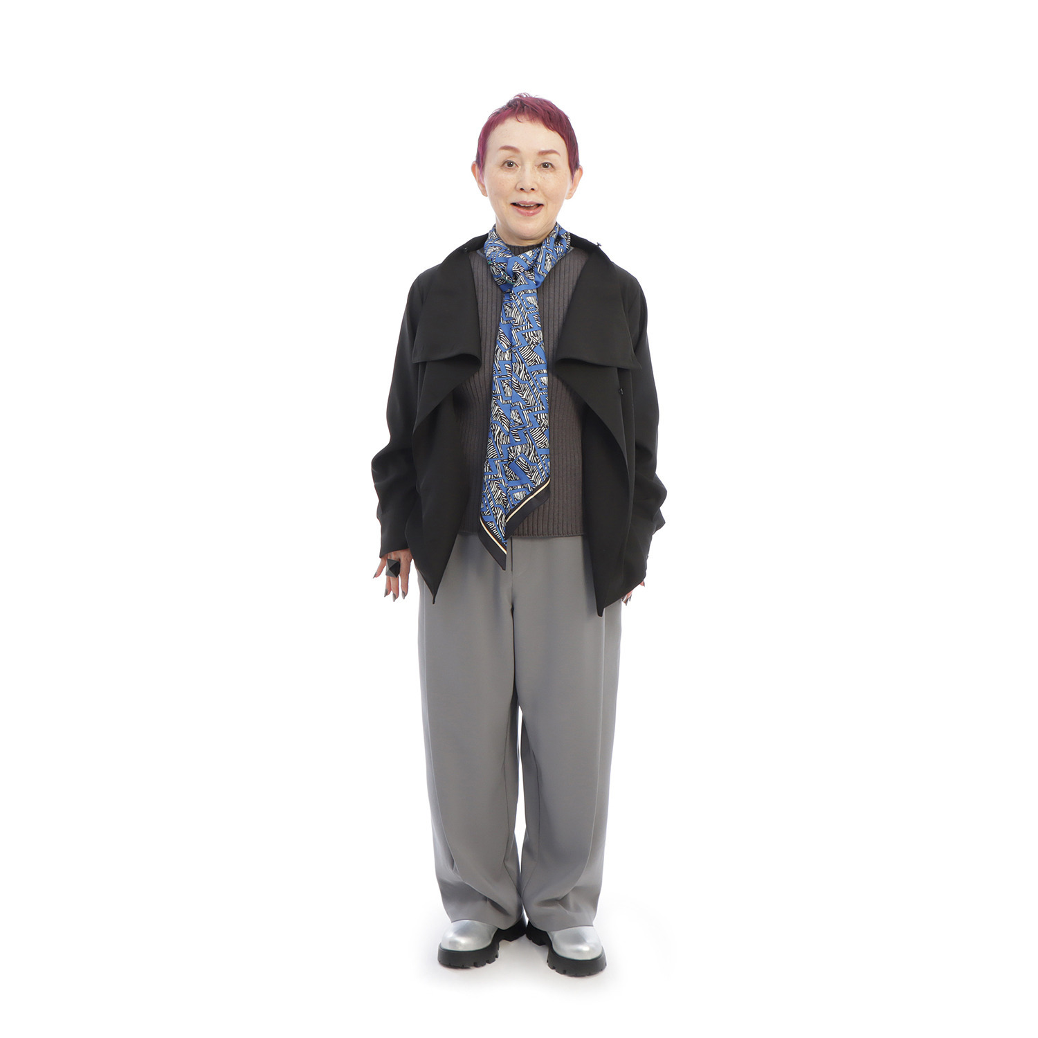 コモエリークローゼット ダイアゴナル タックパンツ