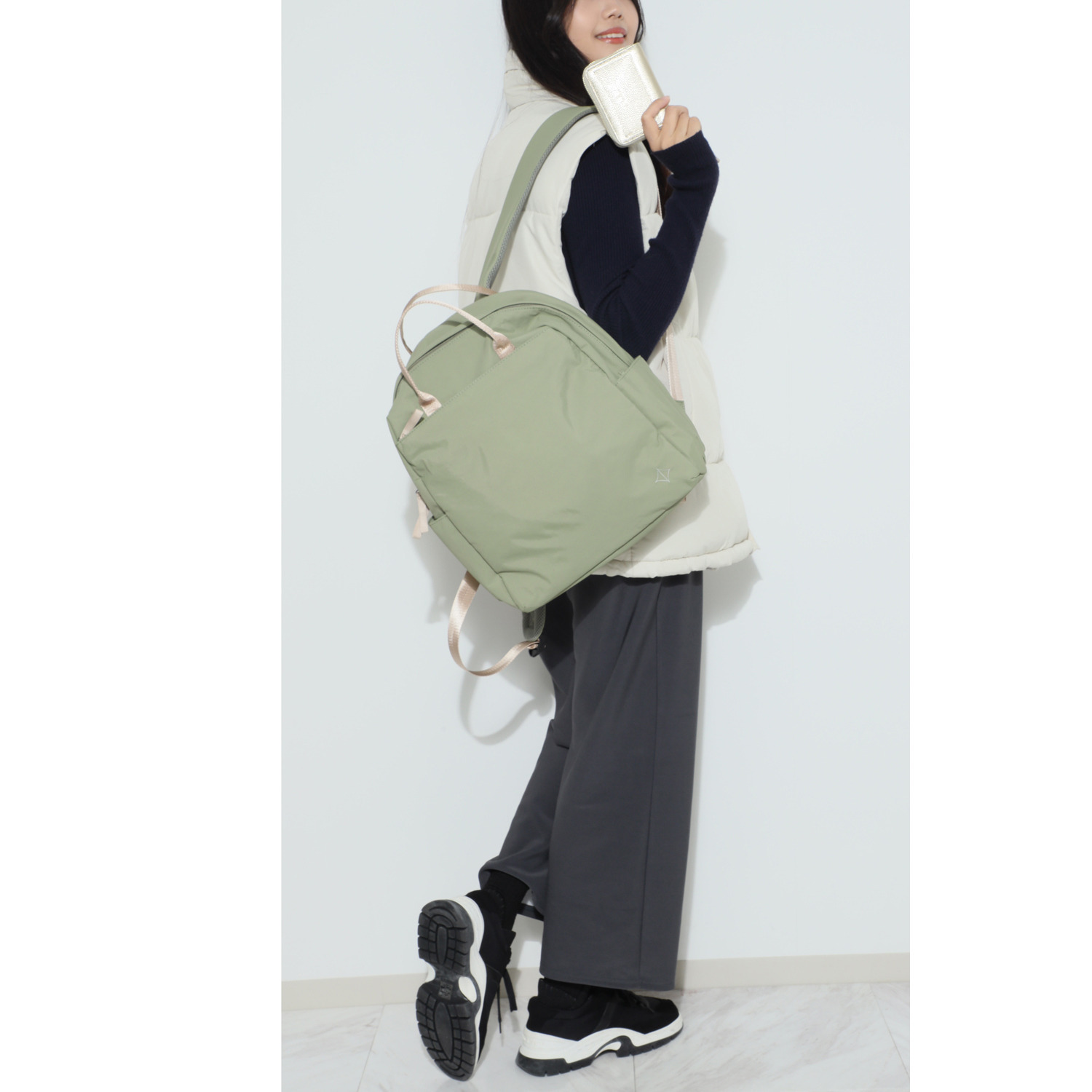 リズデイズ はっ水 Ａ４サイズ対応 リュック＆牛革ミニ財布