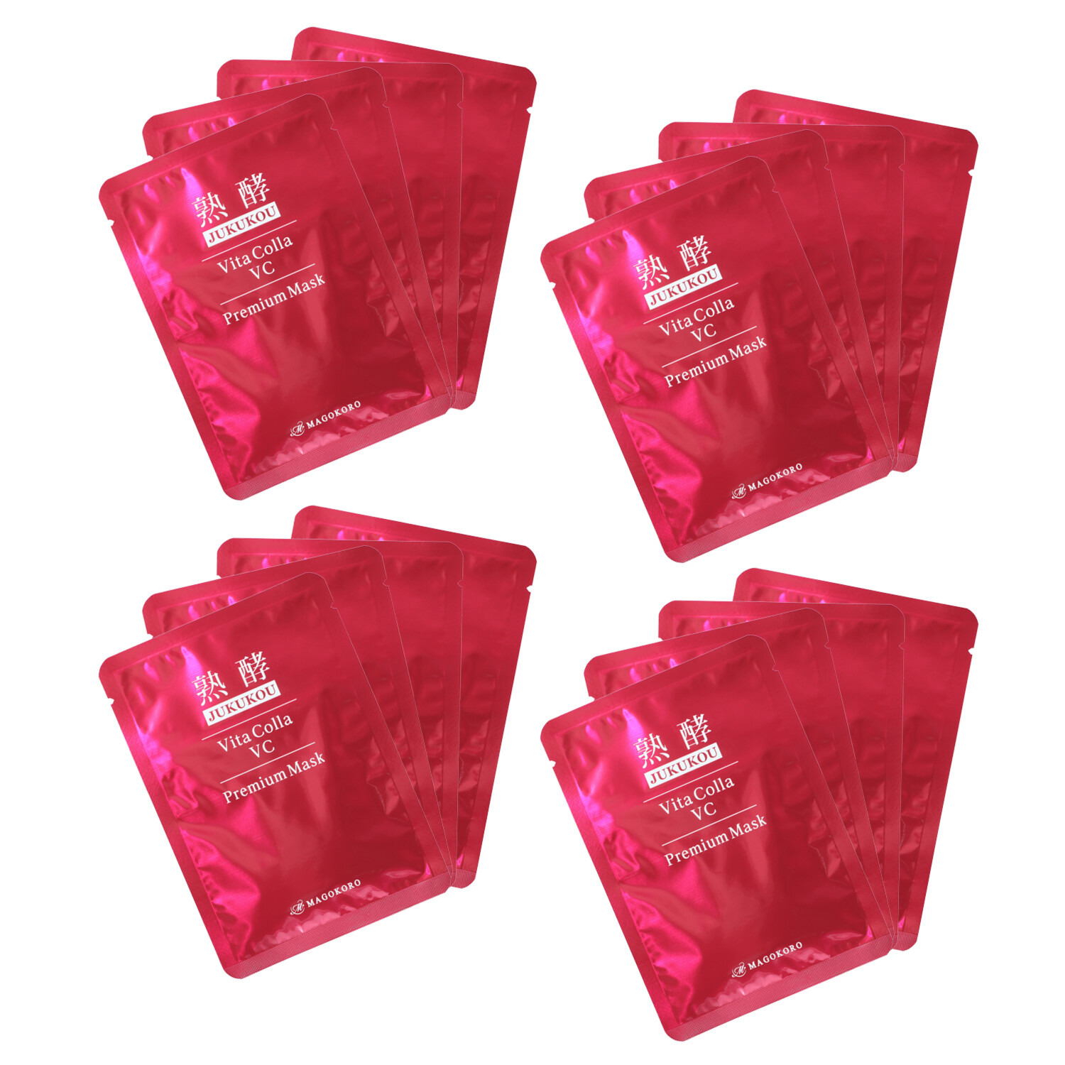 熟酵 熟成発酵独自成分配合！ ハリツヤ潤い肌に導く ビタコラＶＣ プレミアムマスク デビュー２箱セット