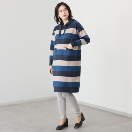 アリュメット ブロックボーダー ニットワンピース