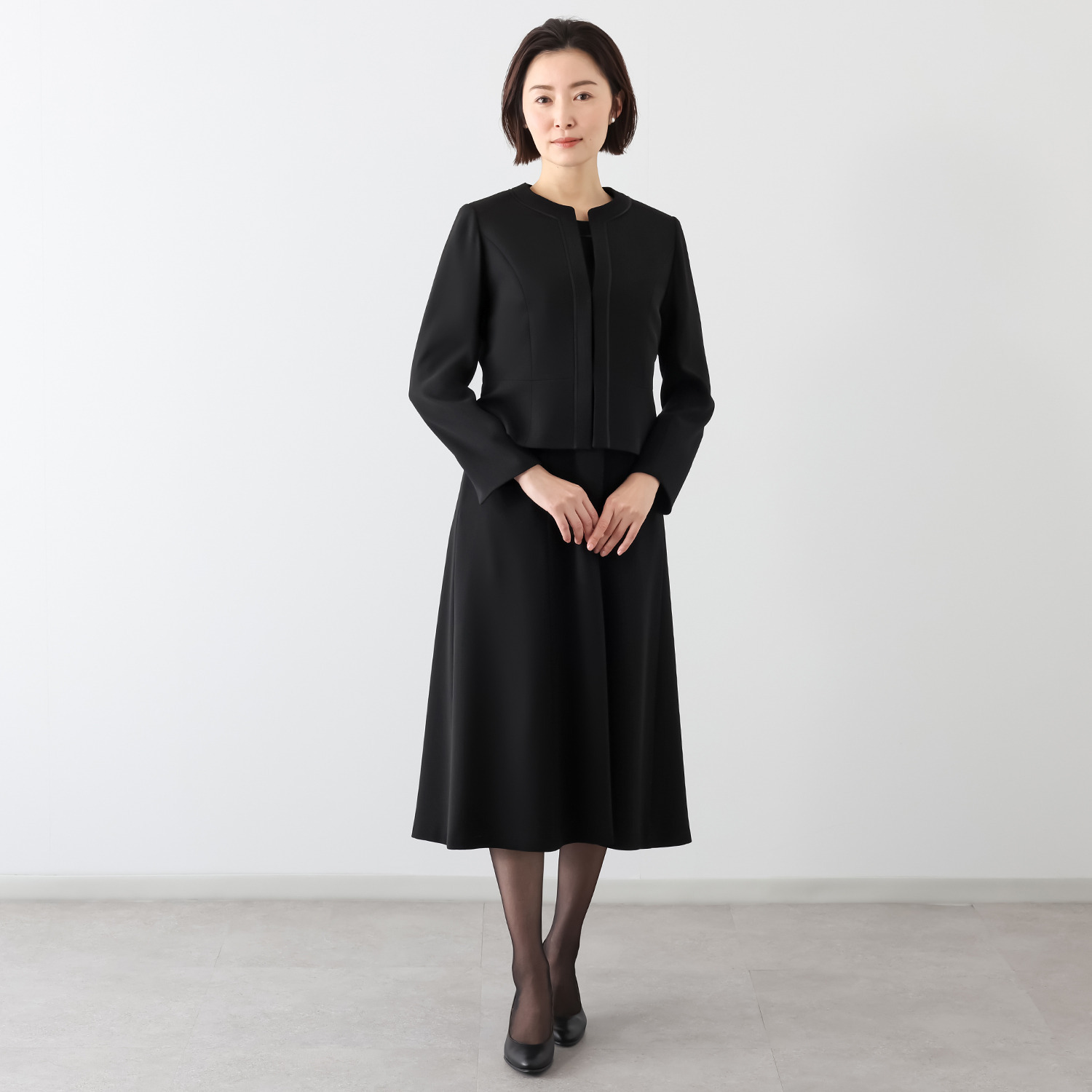 ニュイ ブラックフォーマル 洗濯機で洗える ロング丈アンサンブル 着丈：１１８〜１２０ｃｍ