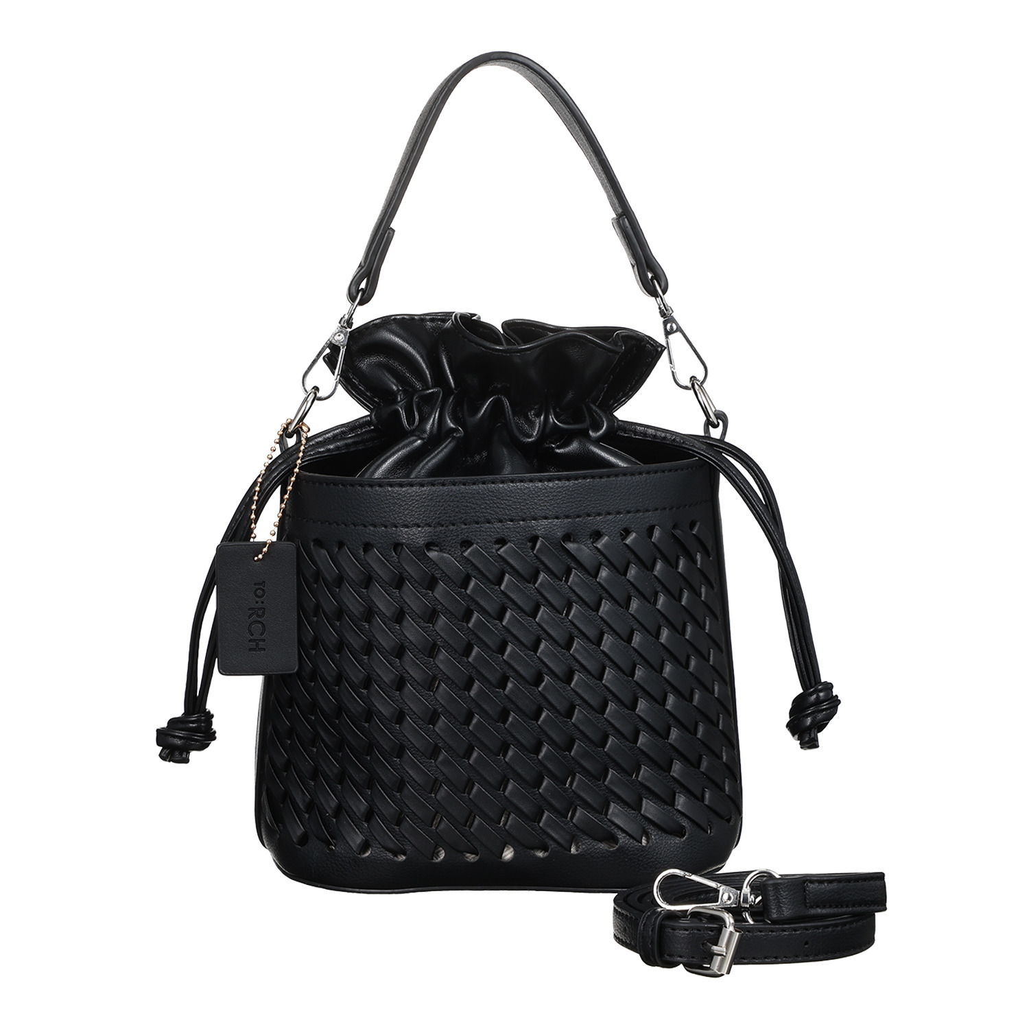 トーチ 編み込みデザイン ドローストリングバッグ