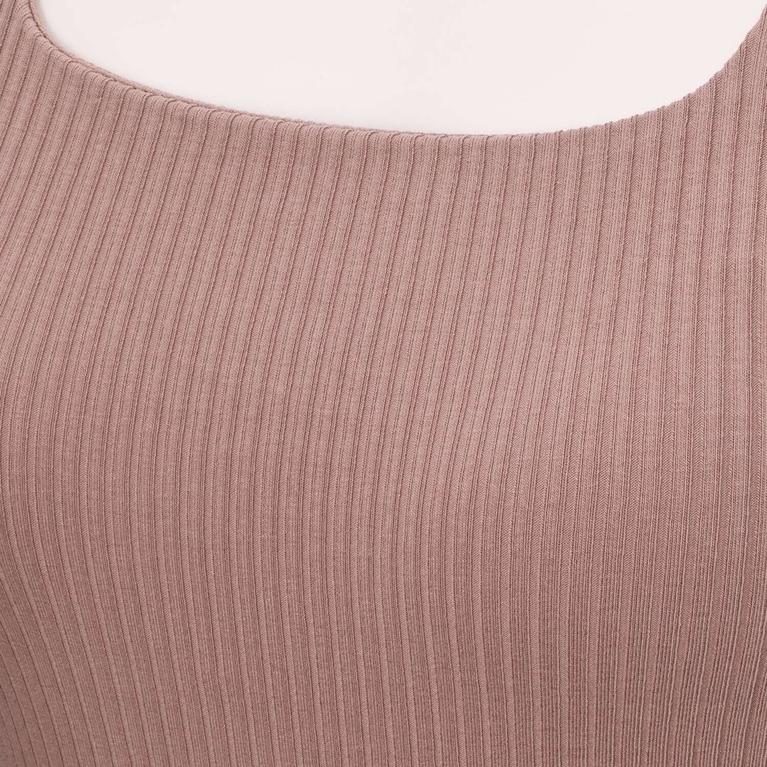 プラスケー コットンブレンド スクエアネック カップ付リブタンクトップ ２枚セット