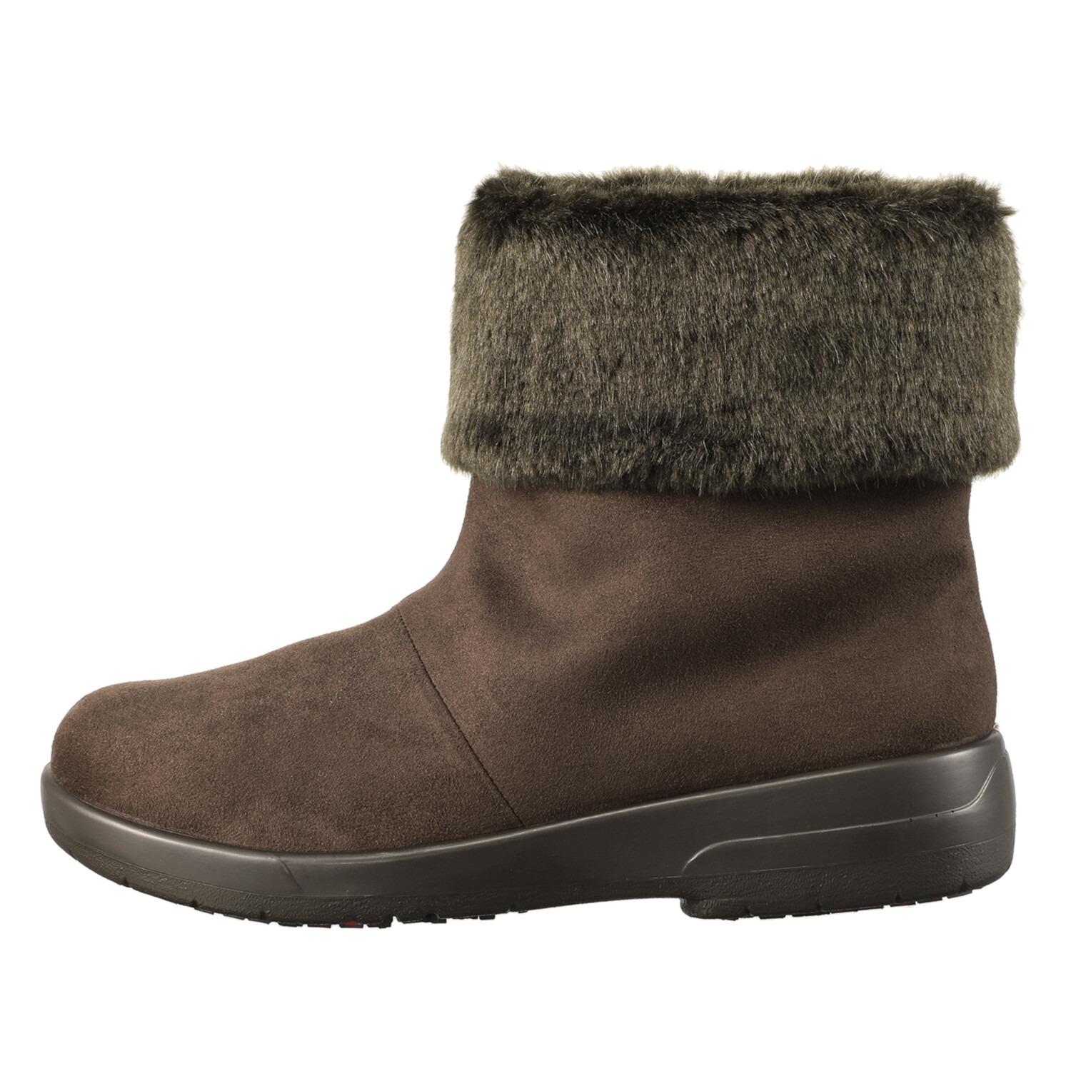 トップドライ スエード調 ファー付ショートブーツ