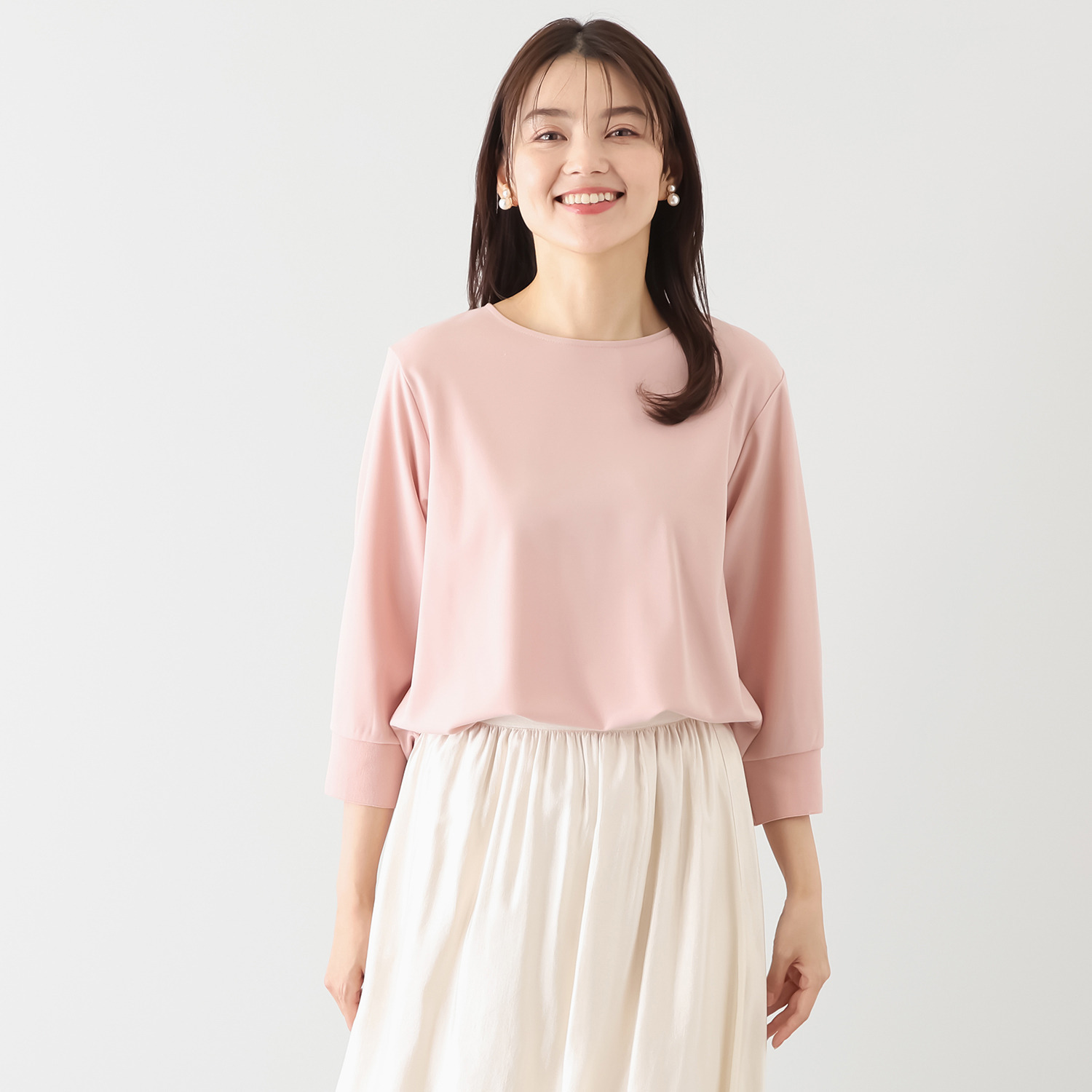 エアリーフェアリー きれいめクルーネック ラウンドヘムプルオーバー