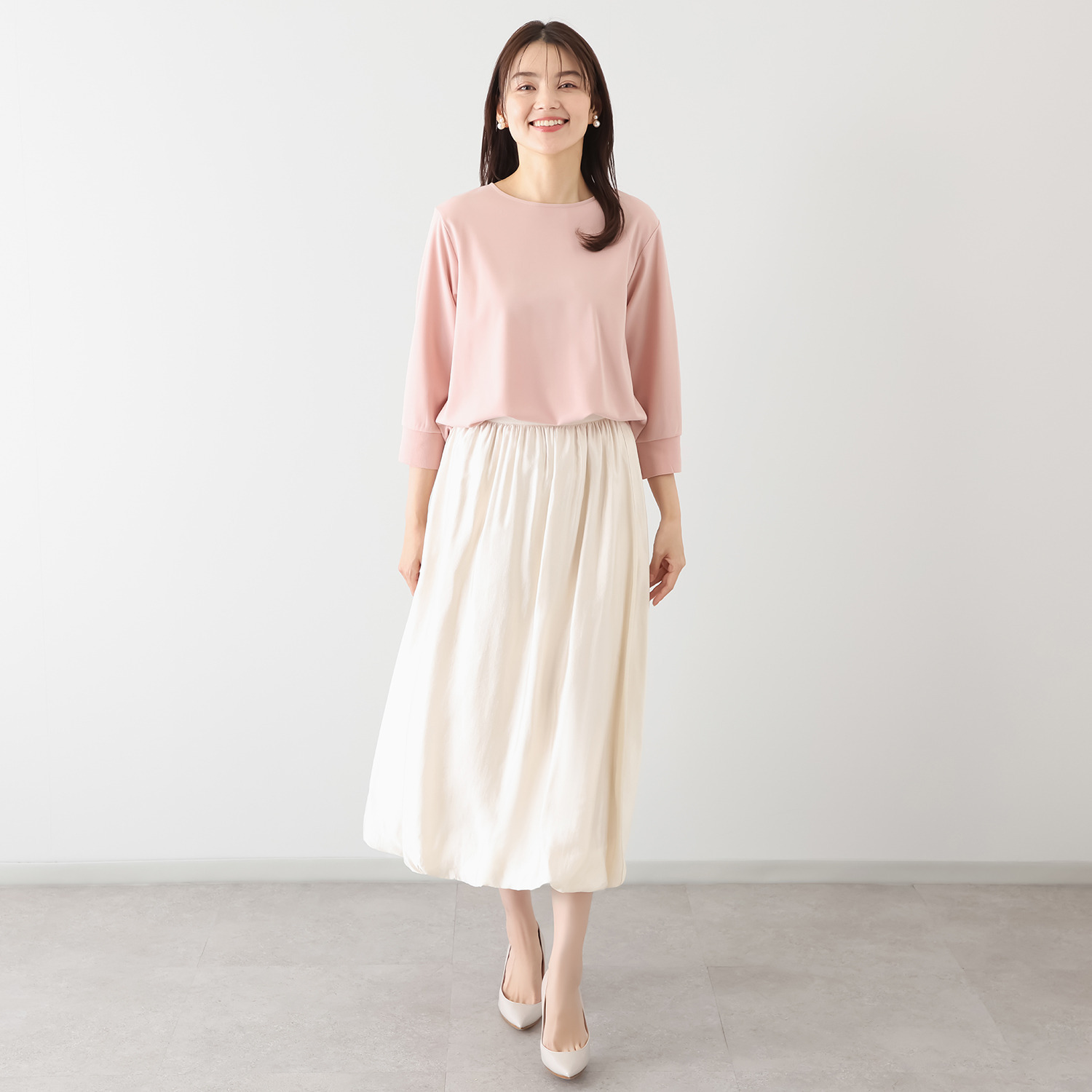 エアリーフェアリー きれいめクルーネック ラウンドヘムプルオーバー