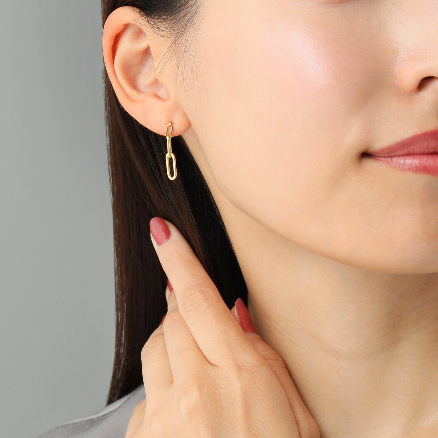 オーサムジュエリー １８Ｋ クリップデザイン ピアス