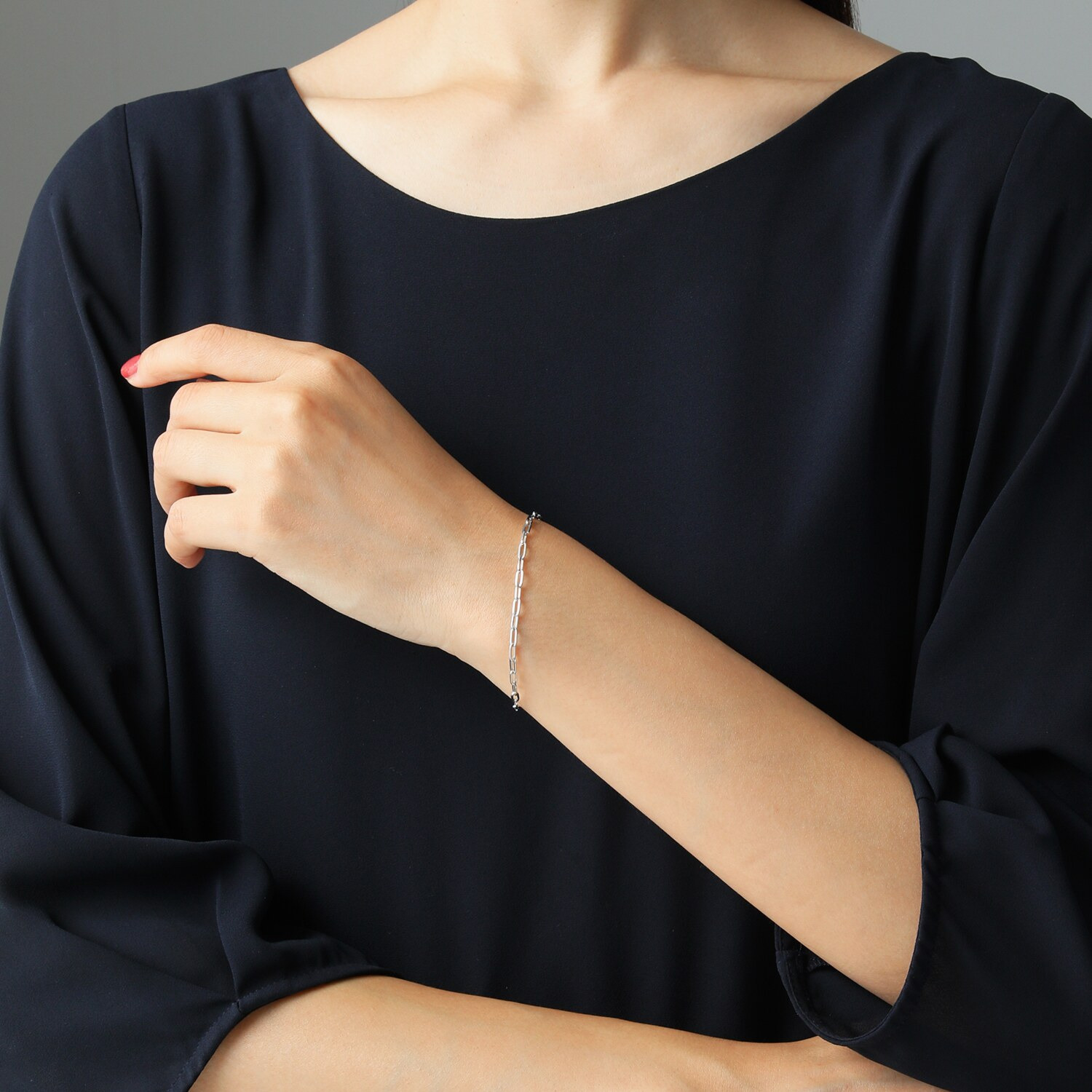 オーサムジュエリー １８Ｋホワイトゴールド クリップデザイン ブレスレット