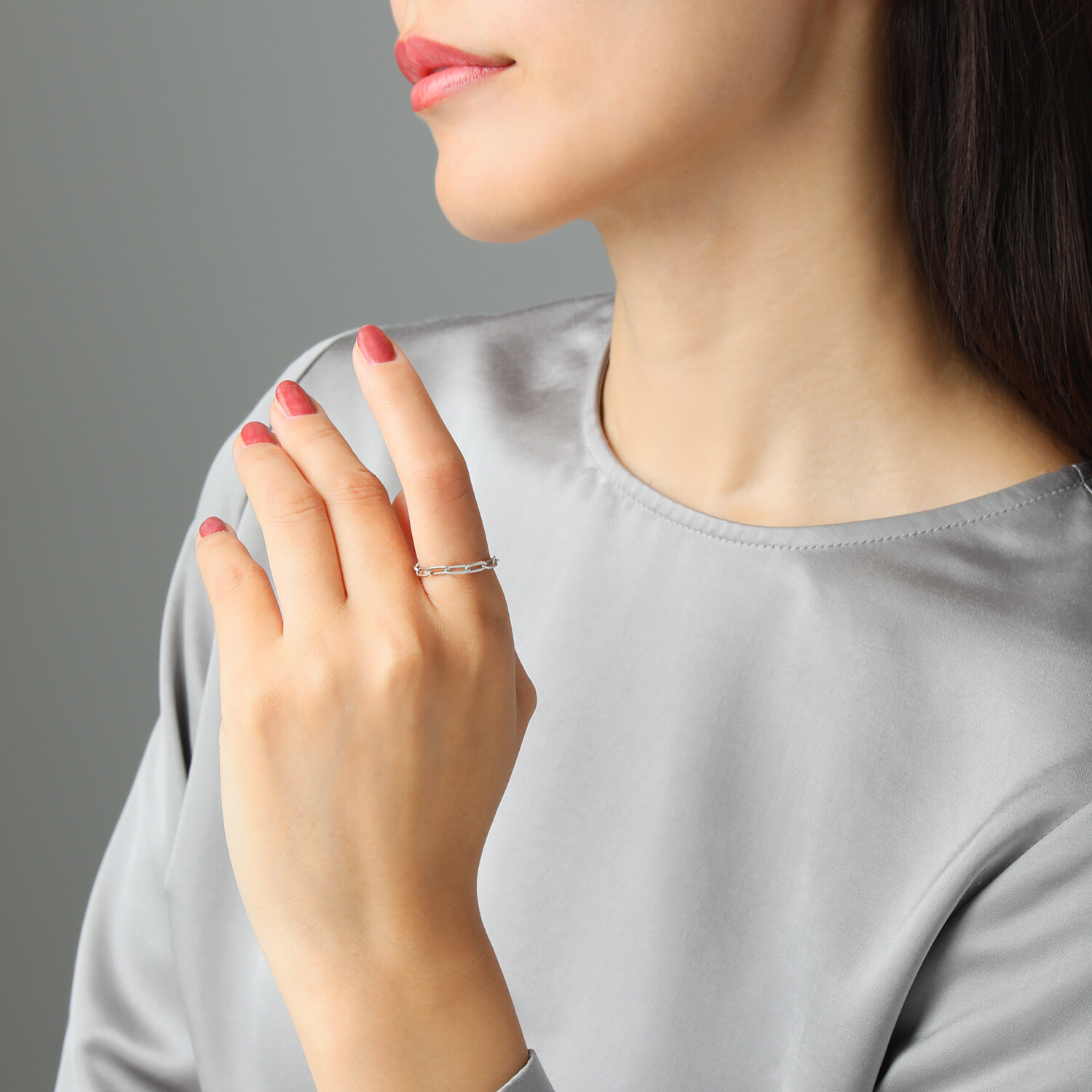 オーサムジュエリー １８Ｋホワイトゴールド クリップデザイン リング