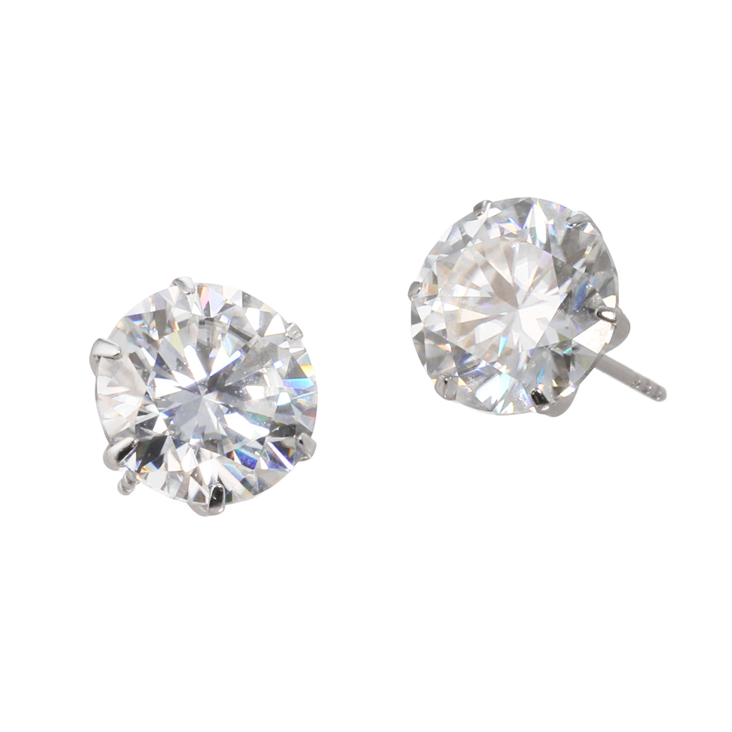 ギフトフロムニューヨーク プラチナ９５０ モアサナイト ソリティア ピアス ＜ラージ＞