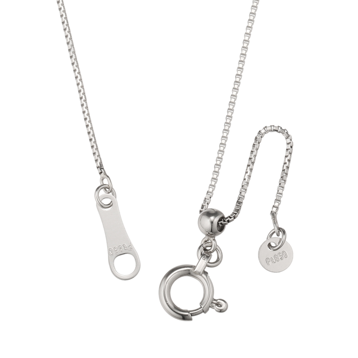 ギフトフロムニューヨーク プラチナ８５０ ボックスチェーン スライド ロングネックレス