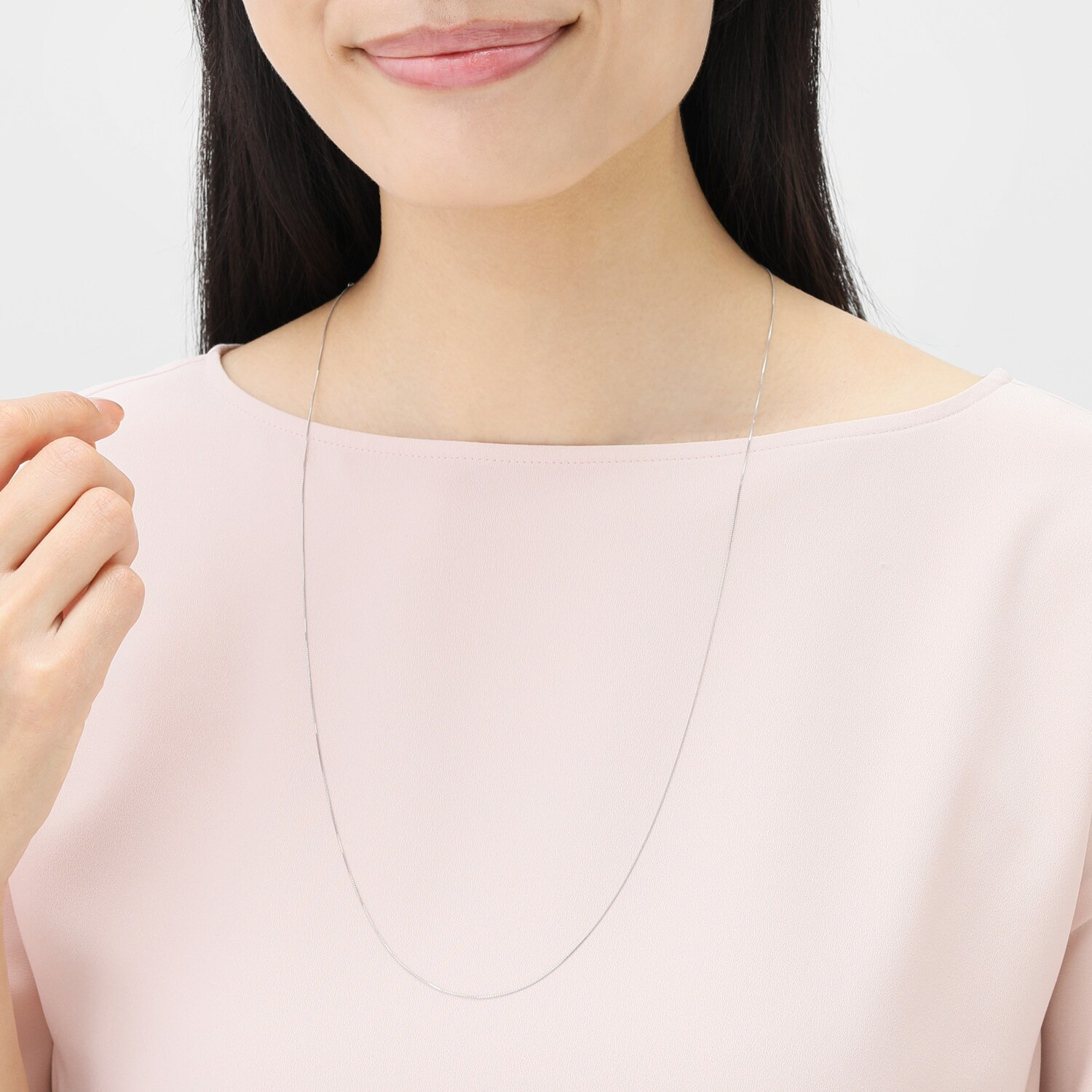 ギフトフロムニューヨーク プラチナ８５０ ボックスチェーン スライド ロングネックレス