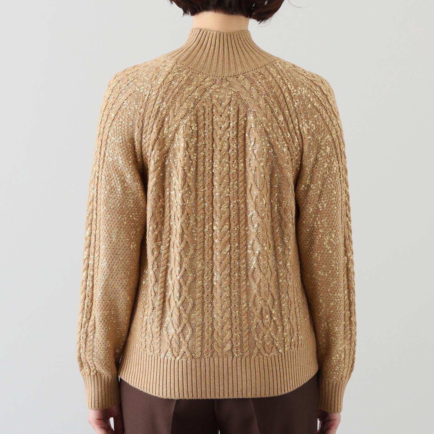 キョウコ　ヒガ 箔プリント ケーブルニット