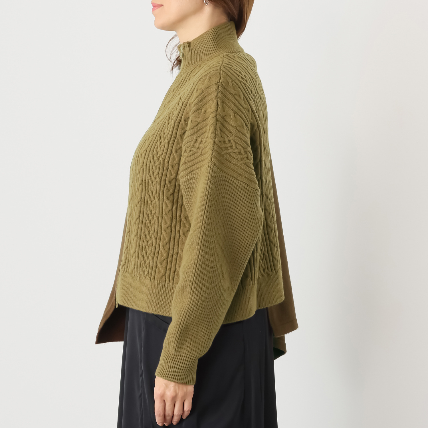 ヨウゾウカタブキ アシンメトリー ケーブルモード ニット