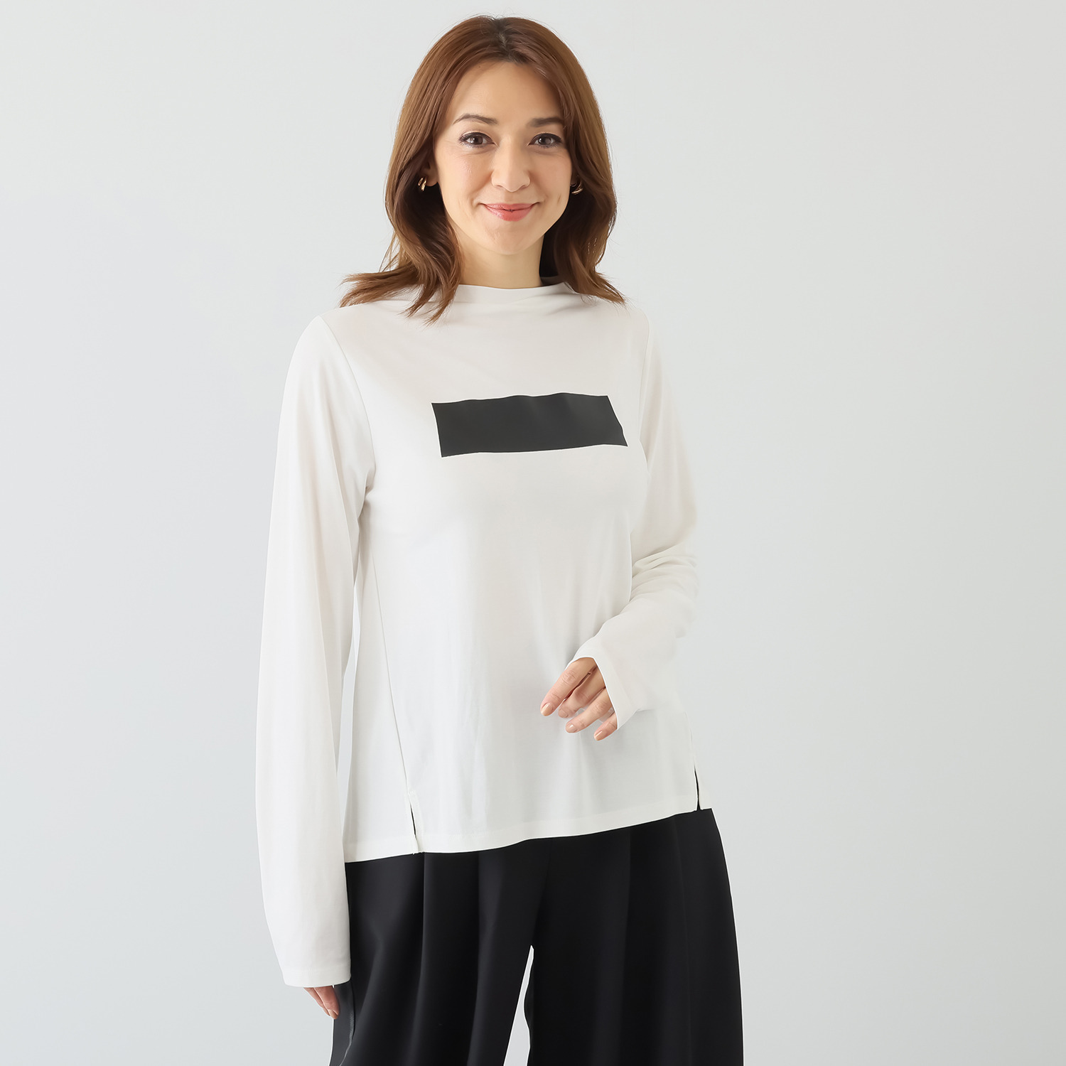 ヨウゾウカタブキ ラバープリント ボトルネックプルオーバー