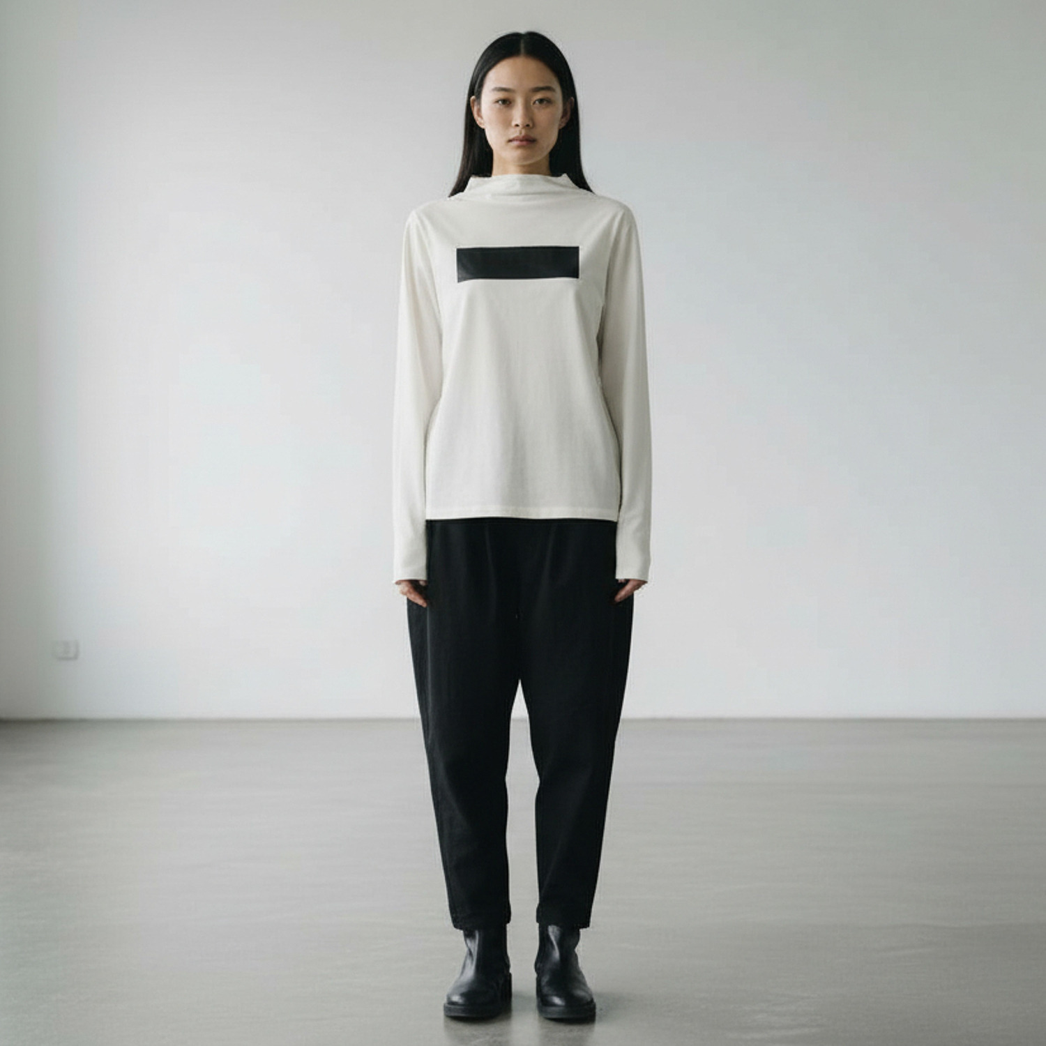 ヨウゾウカタブキ ラバープリント ボトルネックプルオーバー