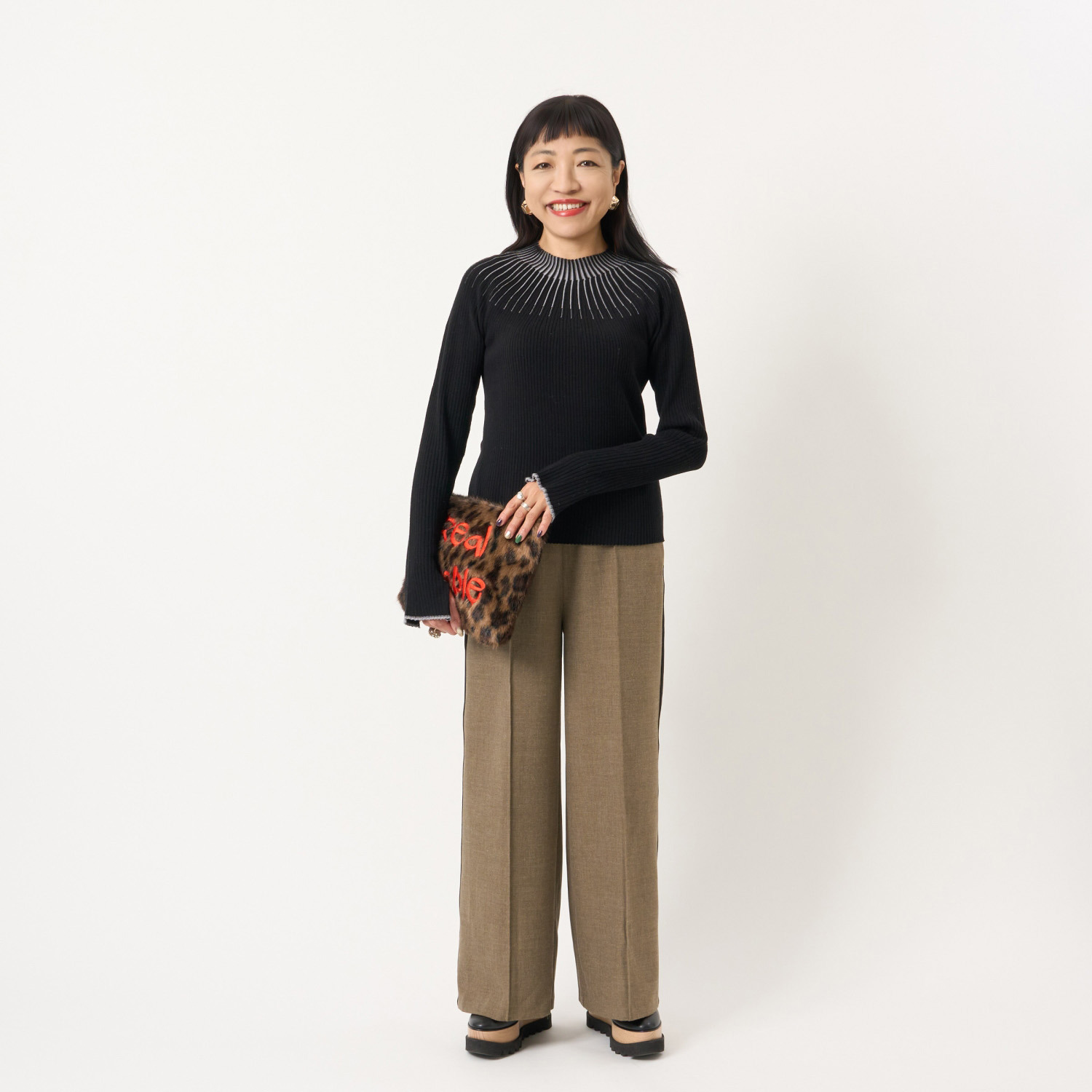 ミューリエ スポーティー×モード 今どきサイドライン トラックパンツ