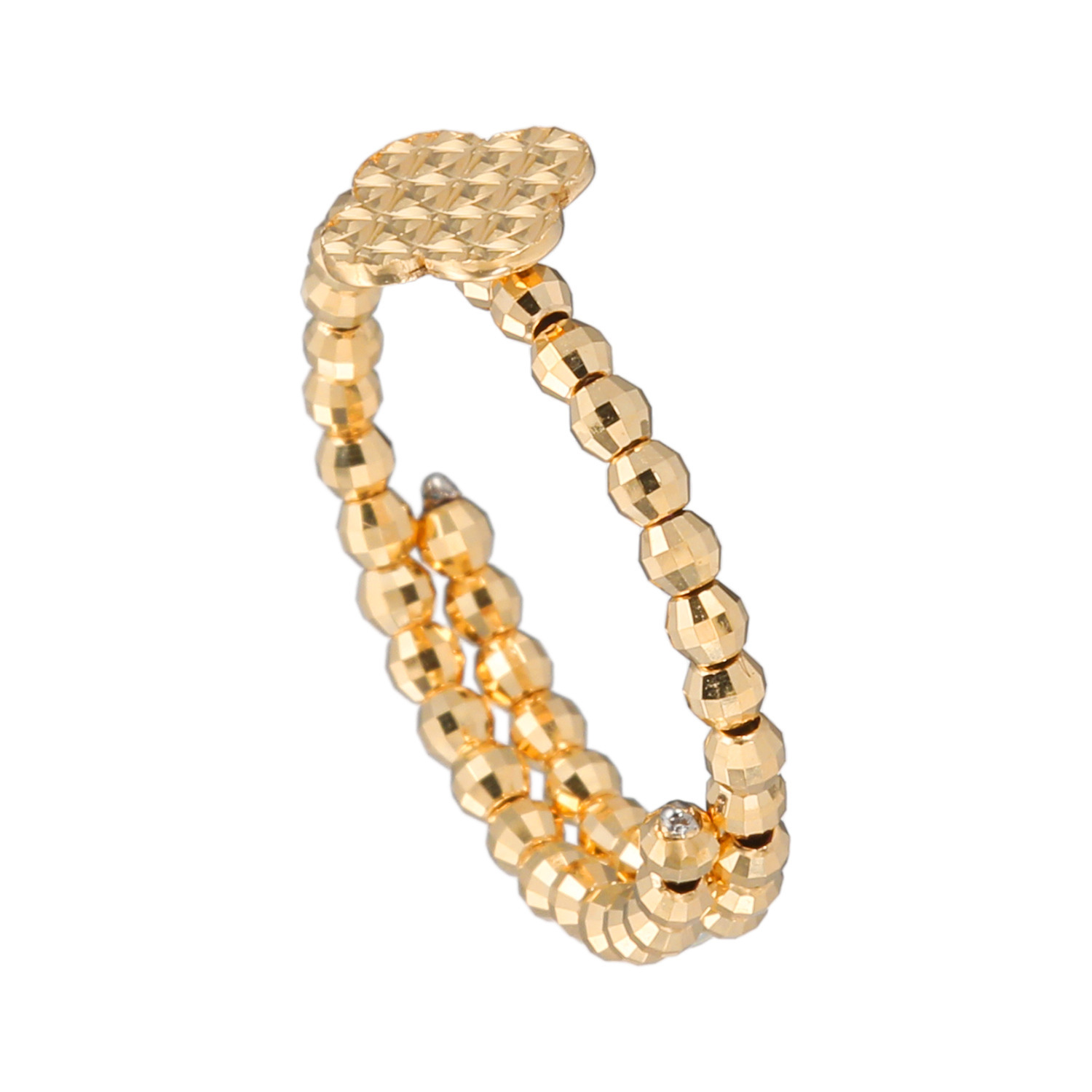 パワーゴールド １８Ｋ 切子紋様 フレキシブルリング