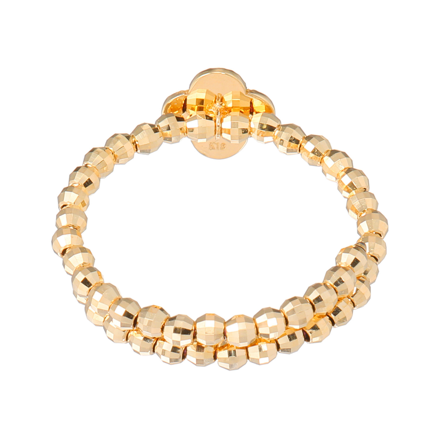 パワーゴールド １８Ｋ 切子紋様 フレキシブルリング