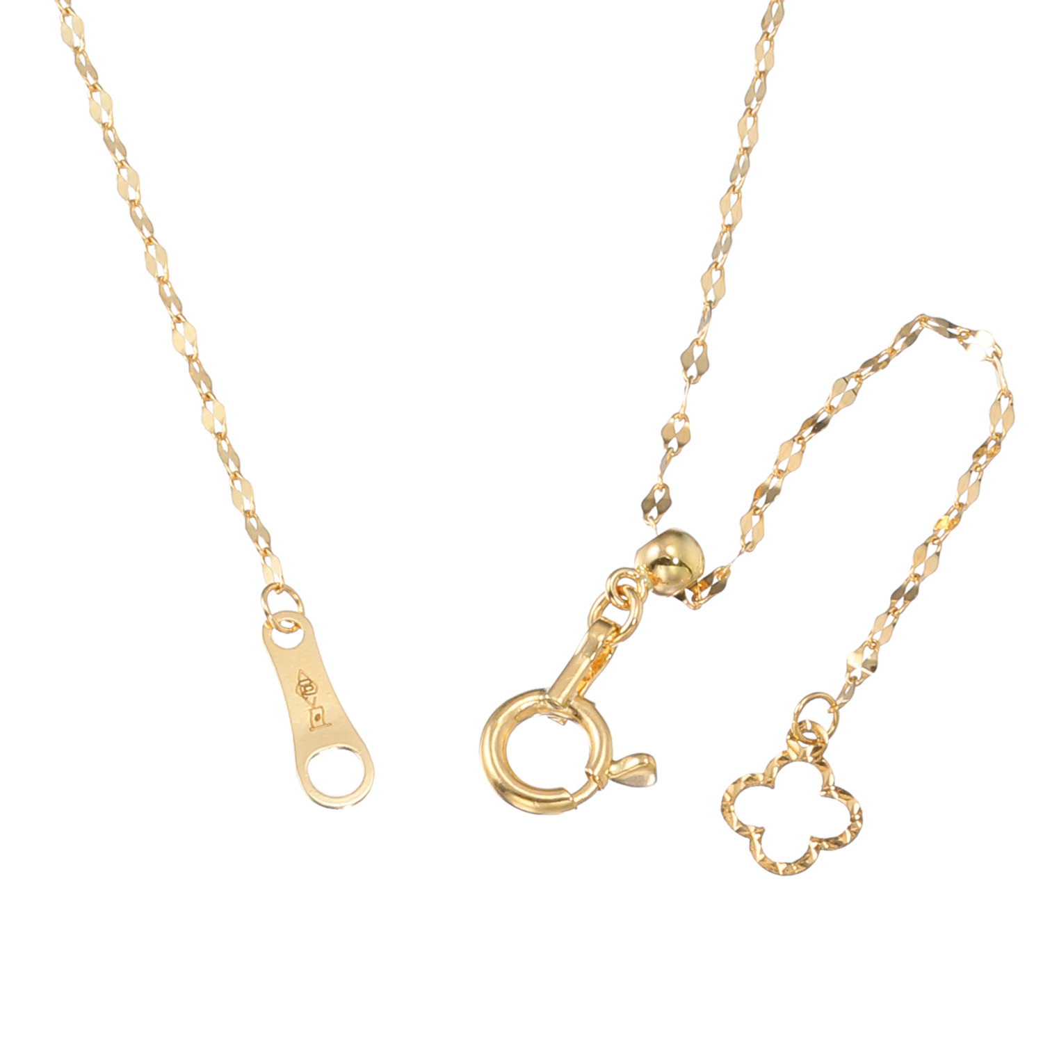 パワーゴールド １８Ｋ 切子紋様 サテライトチェーン ネックレス