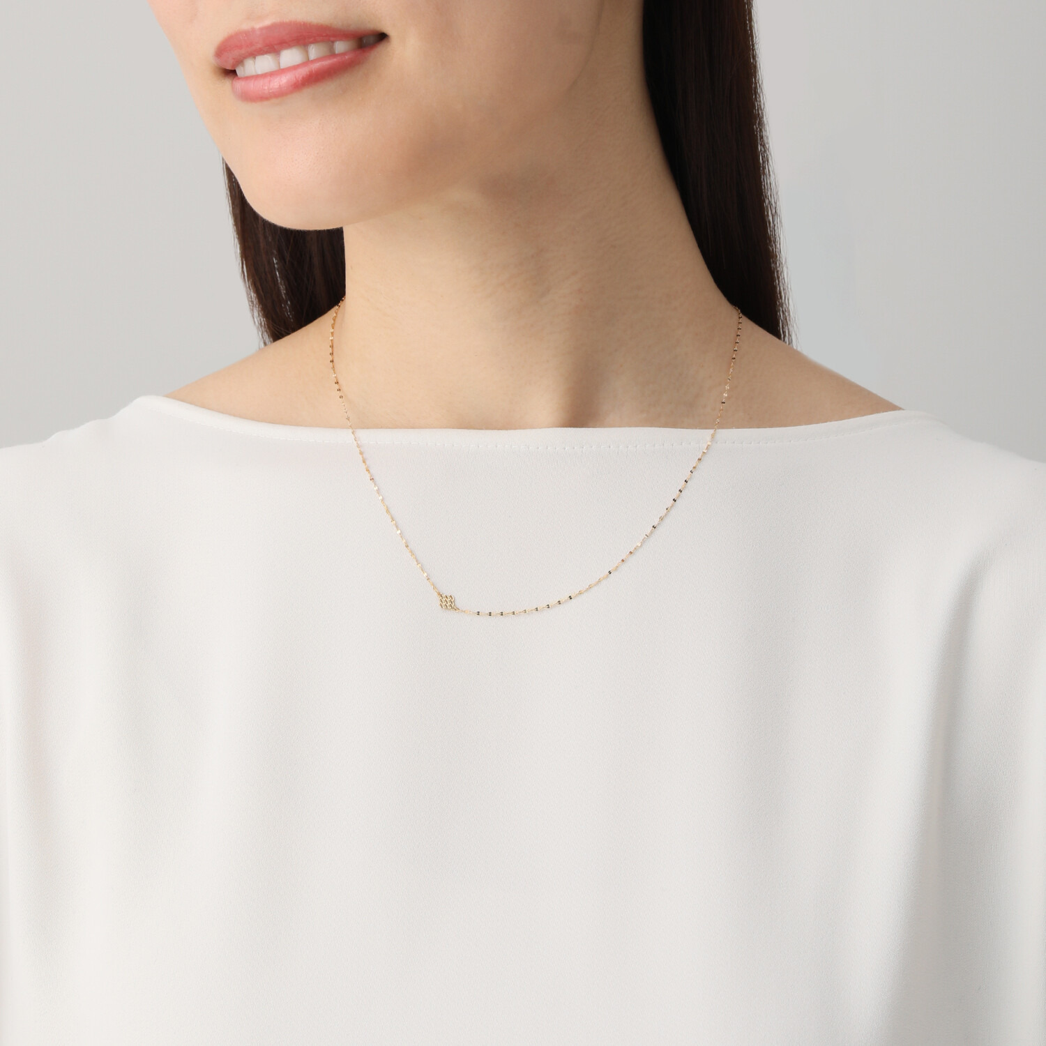 パワーゴールド １８Ｋ 切子紋様 サテライトチェーン ネックレス