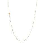 パワーゴールド １８Ｋ 切子紋様 サテライトチェーン ロングネックレス