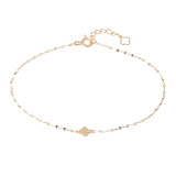 パワーゴールド １８Ｋ 切子紋様 サテライトチェーン ブレスレット