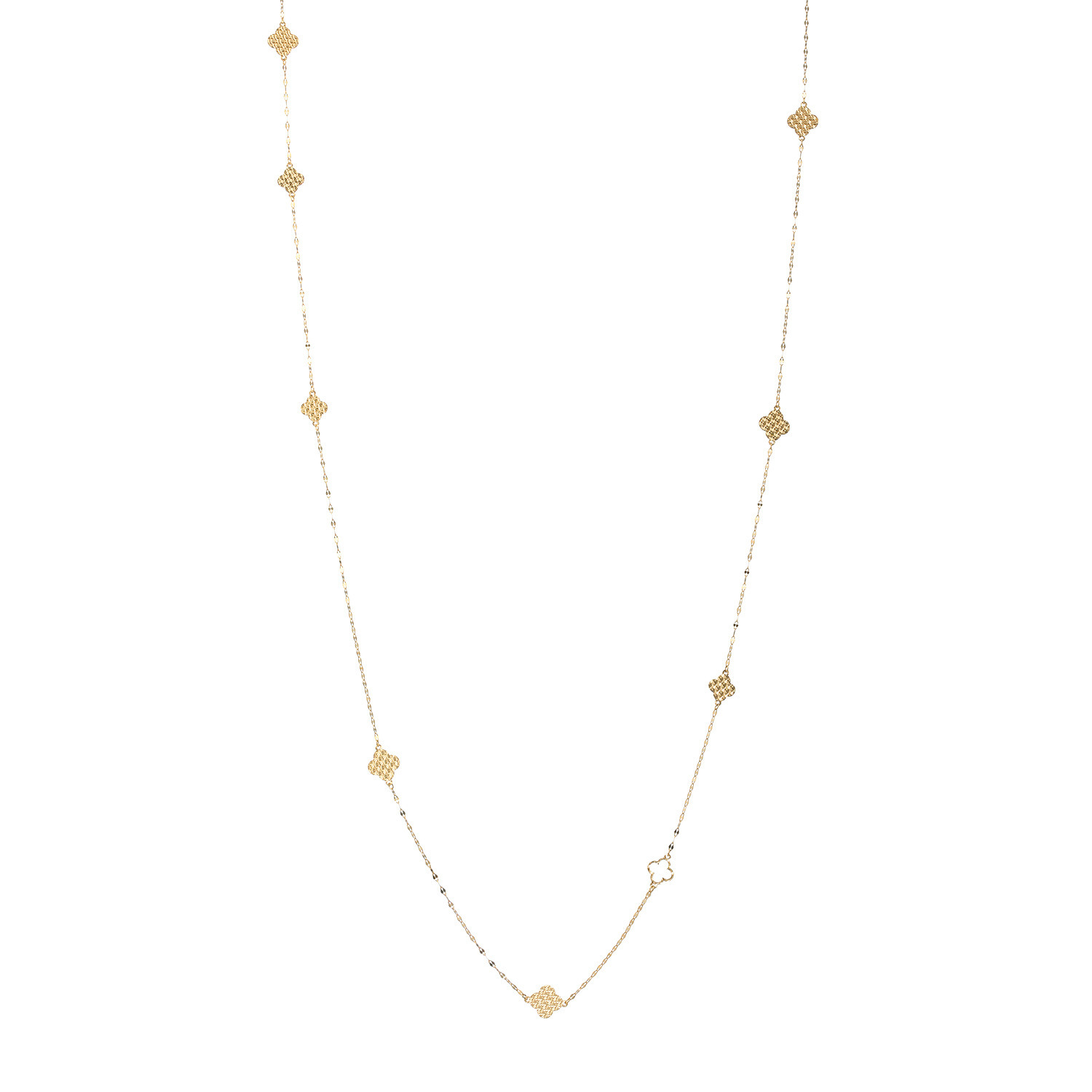 パワーゴールド １８Ｋ 切子紋様 ステーション スーパーロングネックレス