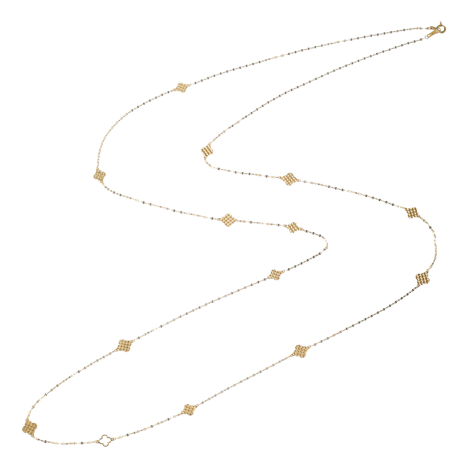 パワーゴールド １８Ｋ 切子紋様 ステーション スーパーロングネックレス