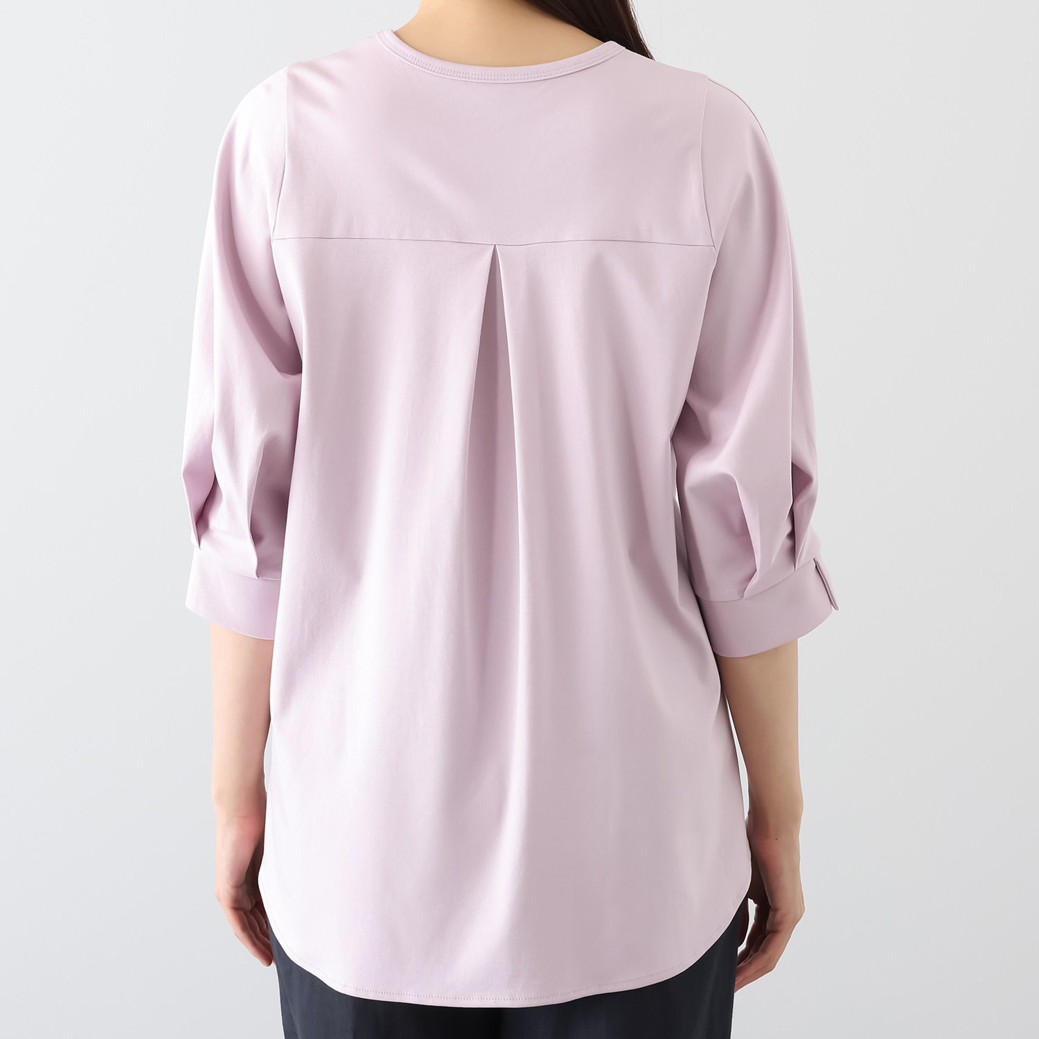 メリオン スーピマコットン１００％ なめらかで至福の着心地 袖タックデザイン チュニックプルオーバー