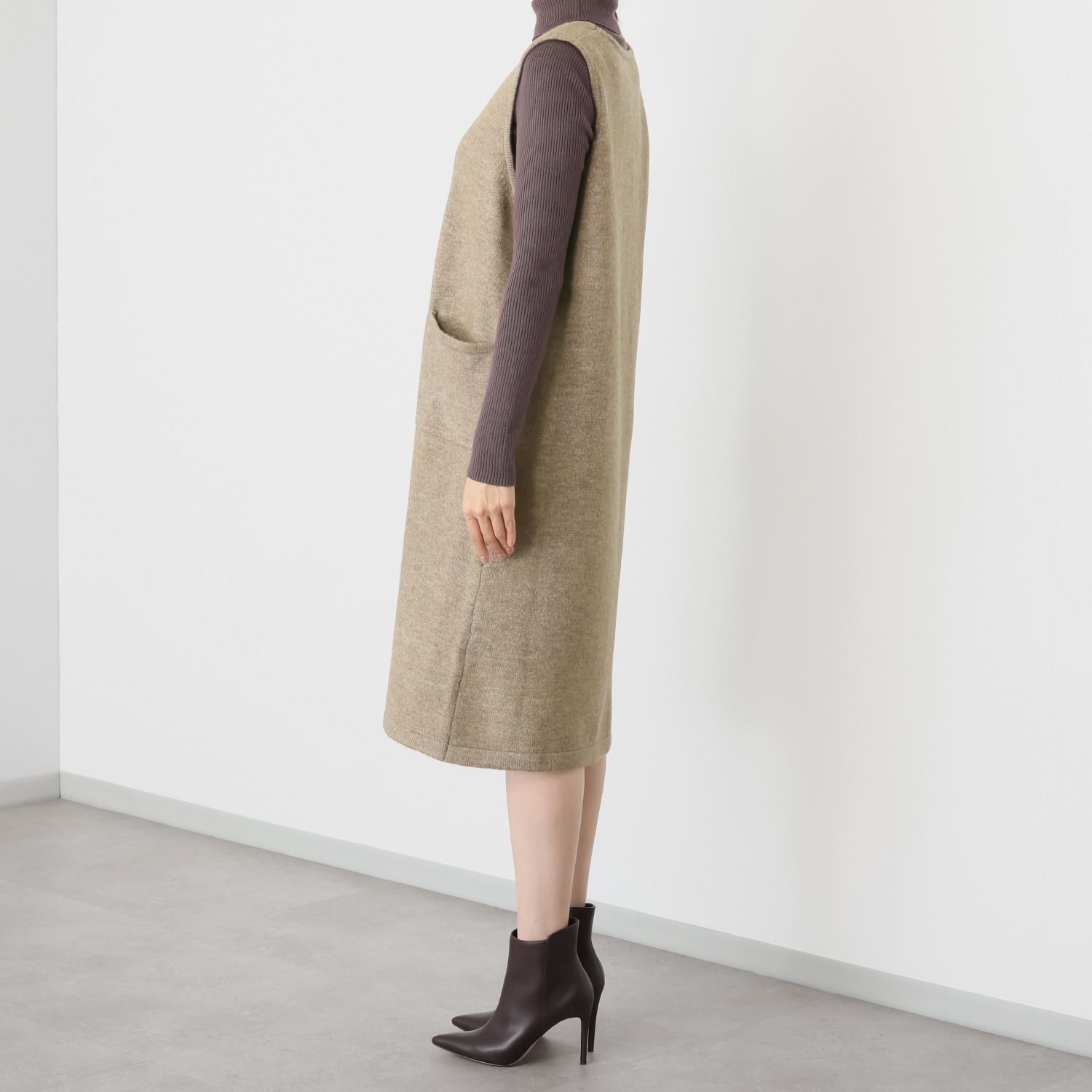 ダジュール ケーブルラインニット ジャンパースカート