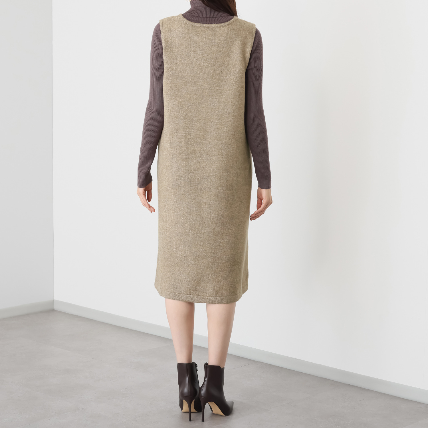 ダジュール ケーブルラインニット ジャンパースカート