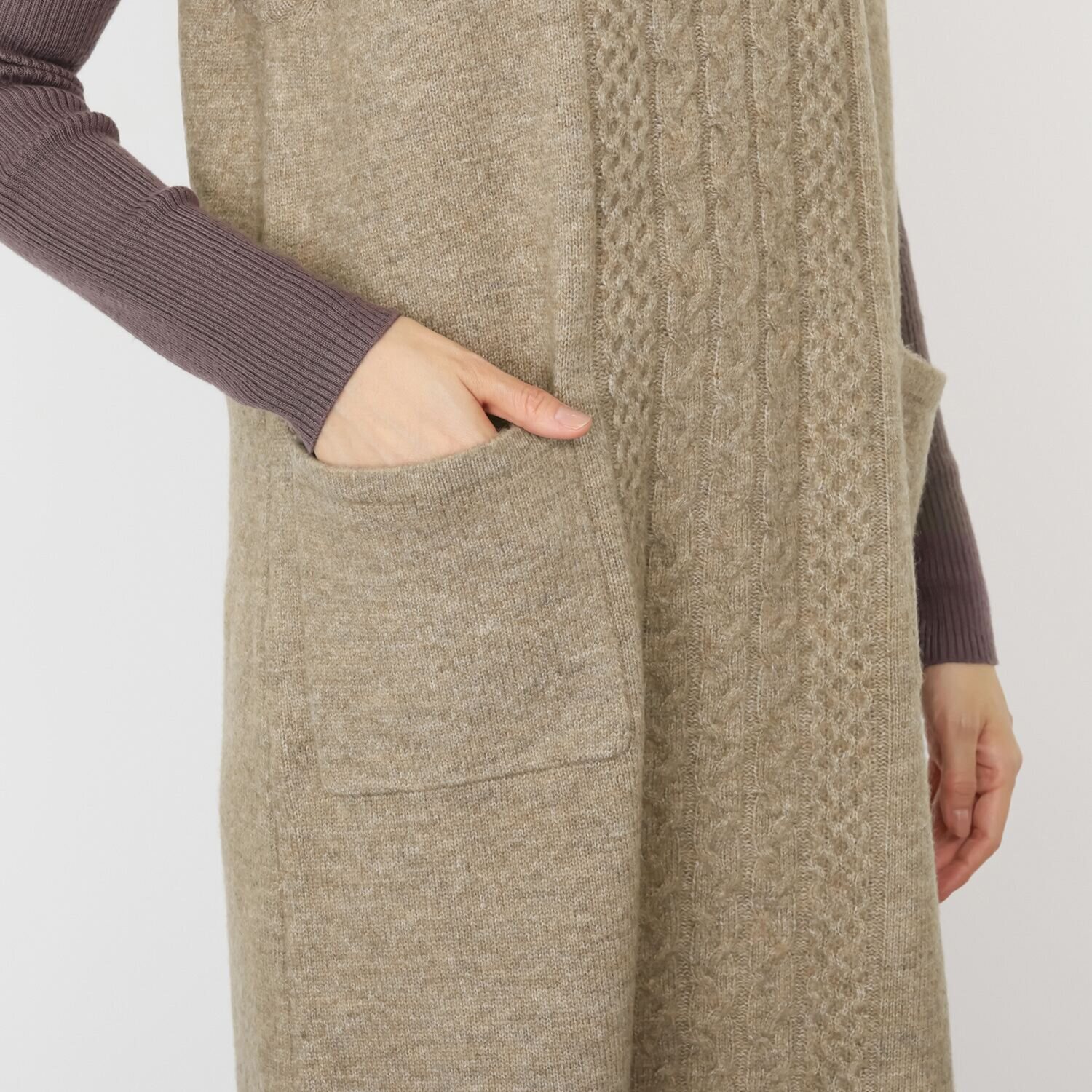 ダジュール ケーブルラインニット ジャンパースカート