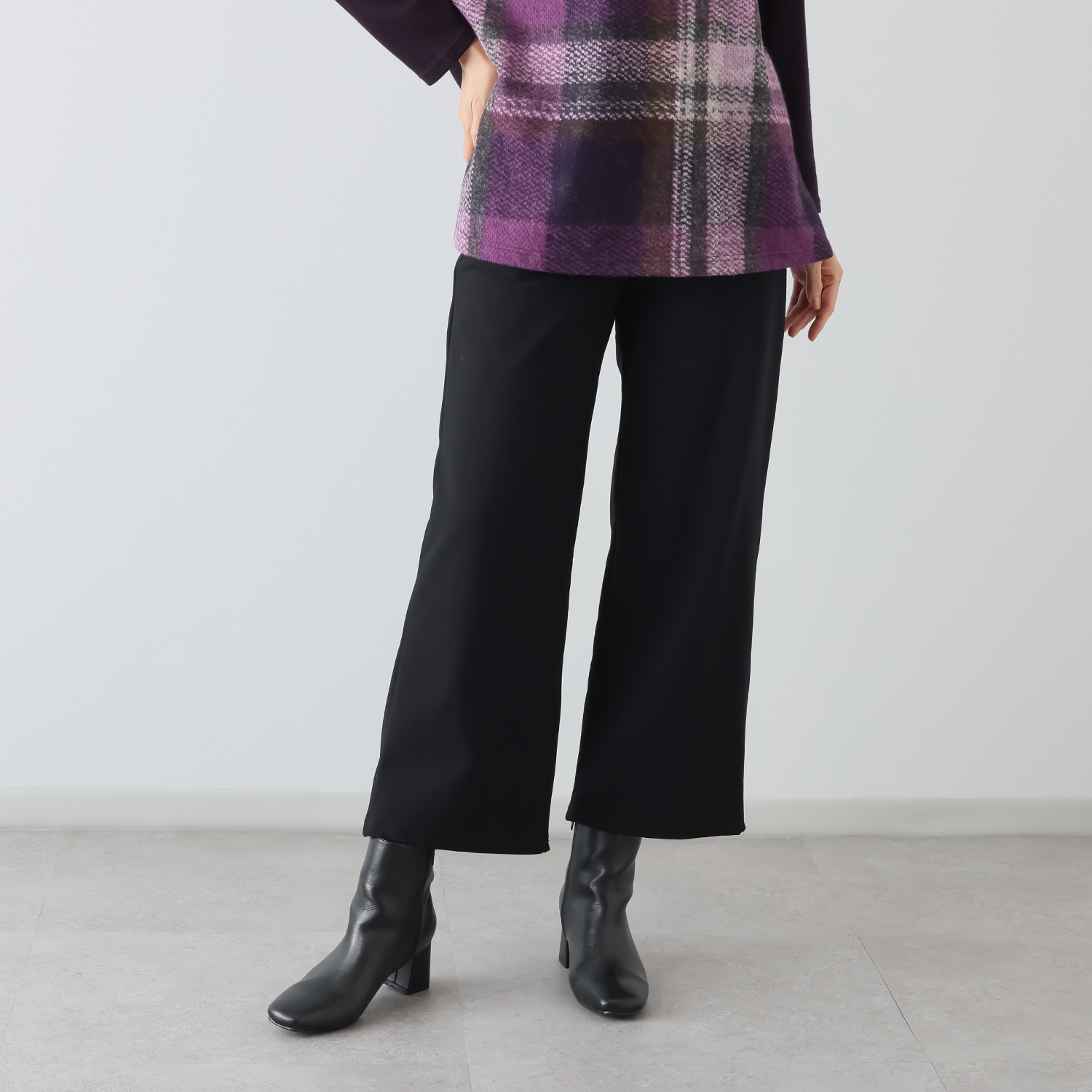 ダジュール あったか裏起毛 ワイドパンツ