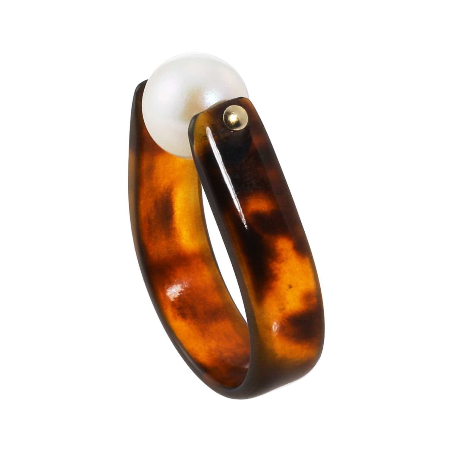 パールモール アコヤパール べっ甲リング