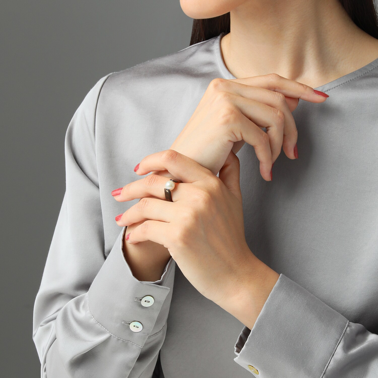 パールモール アコヤパール べっ甲リング