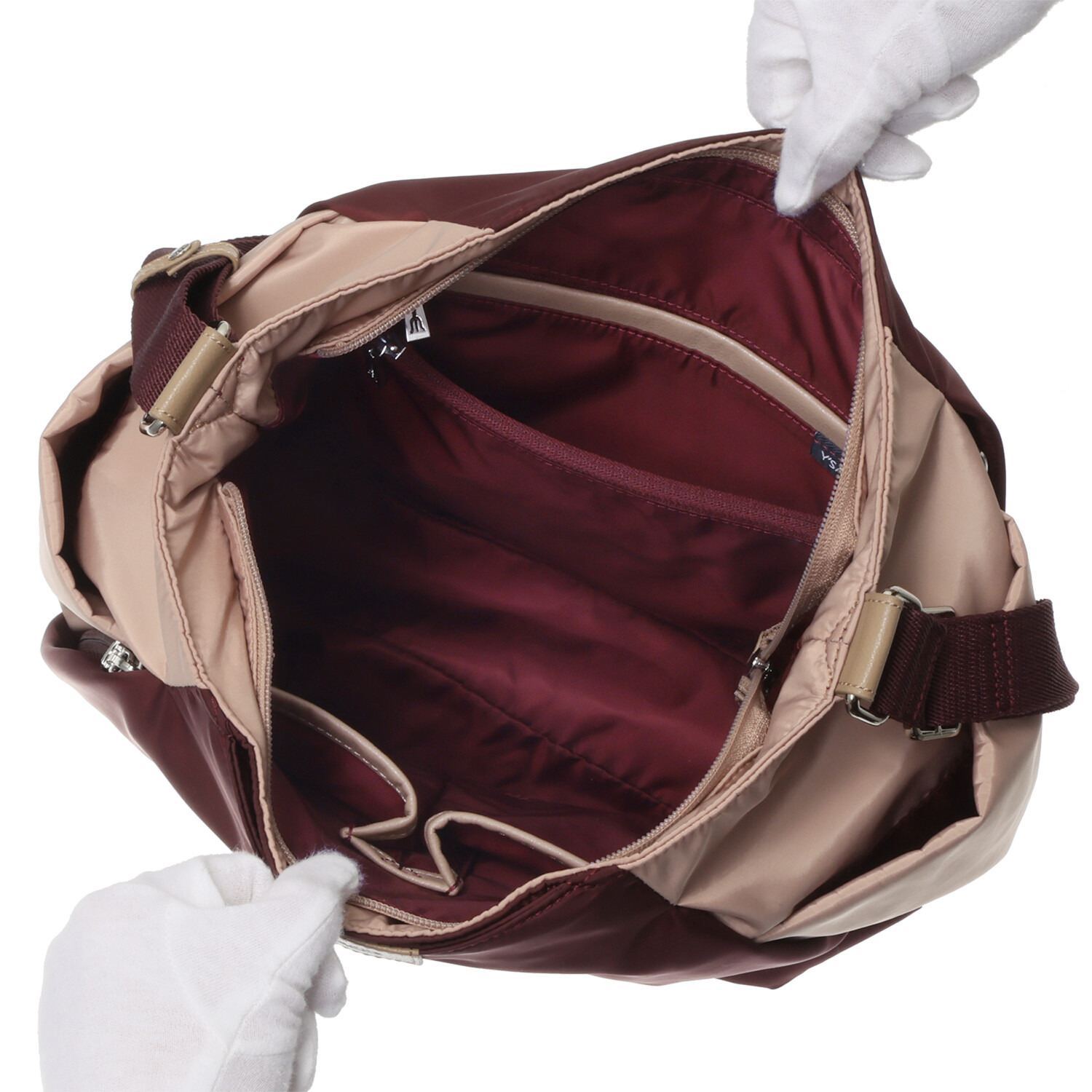 イザック はっ水・軽量 シルキーブロード バイカラー ビッグショルダーバッグ