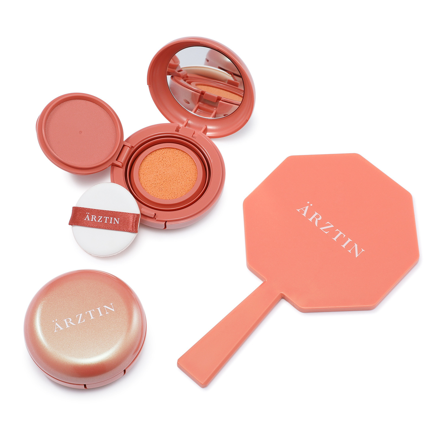 エルツティン 韓国大手美容サロン発 光を味方にして みずみずしいツヤ感演出！ シャイングロス クッションチーク ＜シャインコーラル＞ ２個特別セット