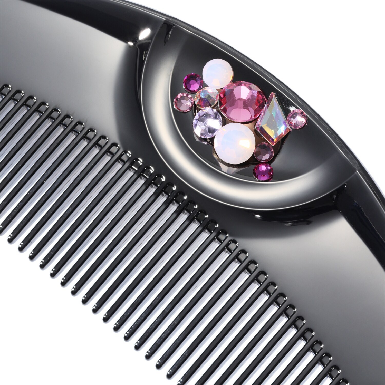 日本の先端技術と職人技 なめらかなくし通りの 艶やか美髪コーム ラブクロム プレシオサ　ハワイ ＰＧ　ツキ ＜プレミアムブラック＞