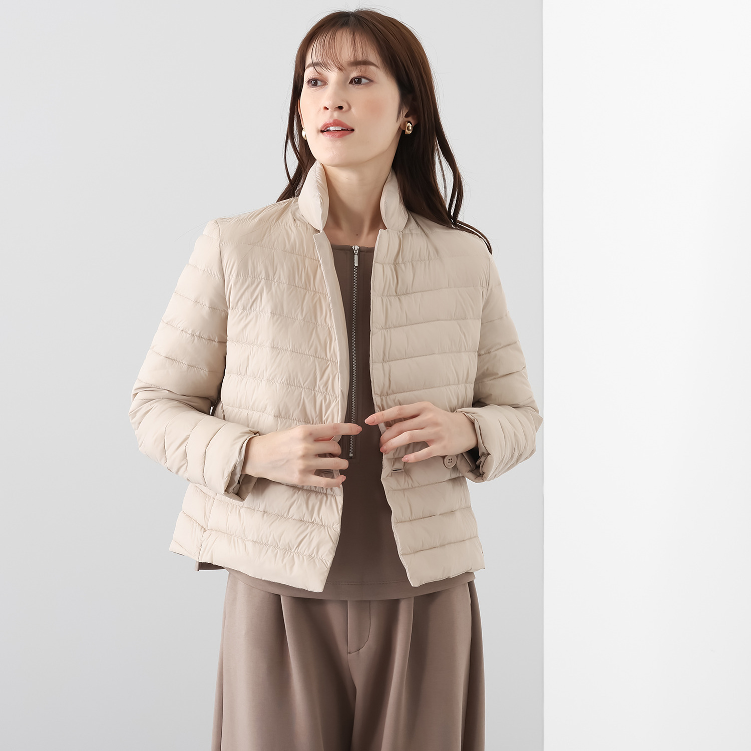 元町ゼラール 着回し抜群！ 高密度ナイロン 軽量ダウンジャケット