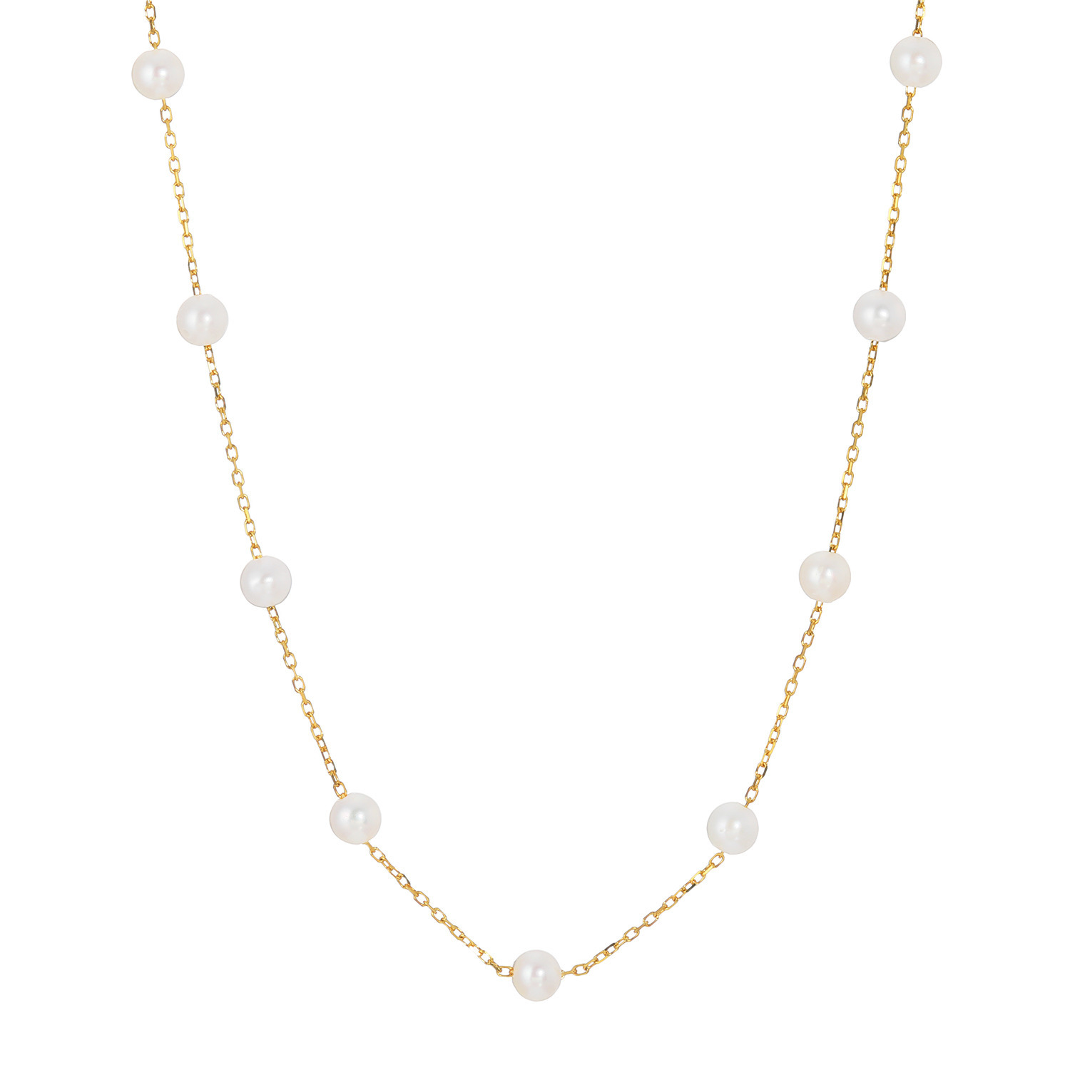 ペレフェリーク シルバー ベビー淡水パール ステーションネックレス