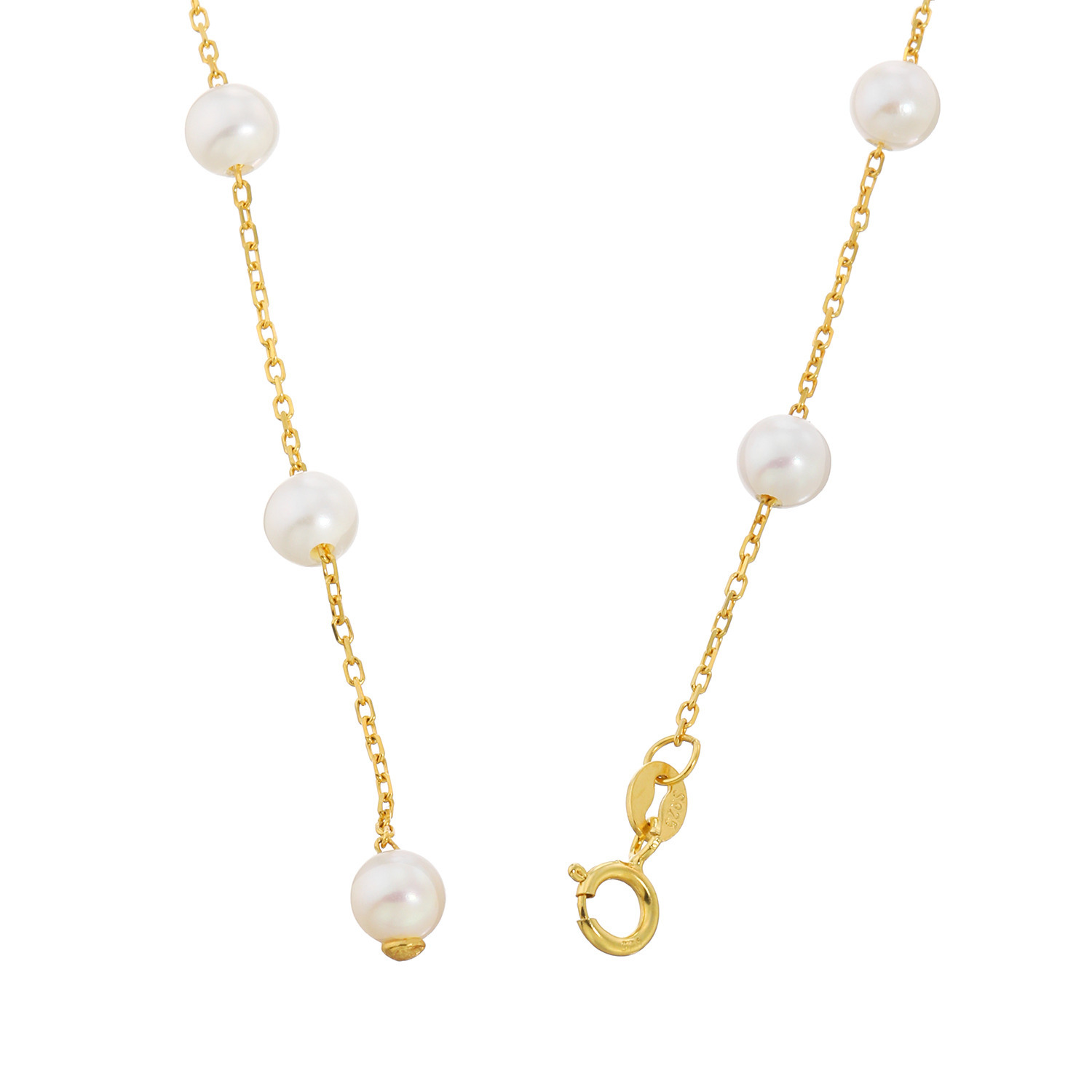 ペレフェリーク シルバー ベビー淡水パール ステーションネックレス