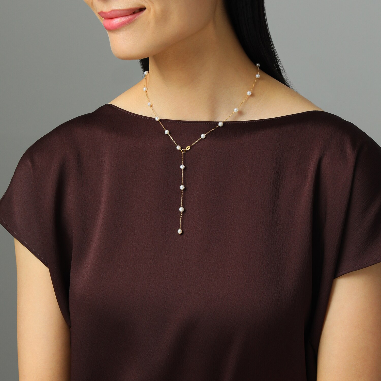 ペレフェリーク シルバー ベビー淡水パール ステーションネックレス