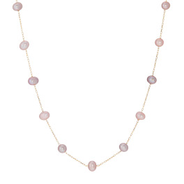 ペレフェリーク １０Ｋ ブロッサムカラー ベビー淡水パール ステーションネックレス
