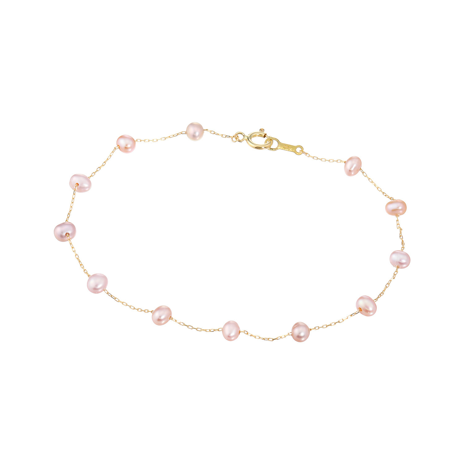 ペレフェリーク １０Ｋ ブロッサムカラー ベビー淡水パール ステーションブレスレット