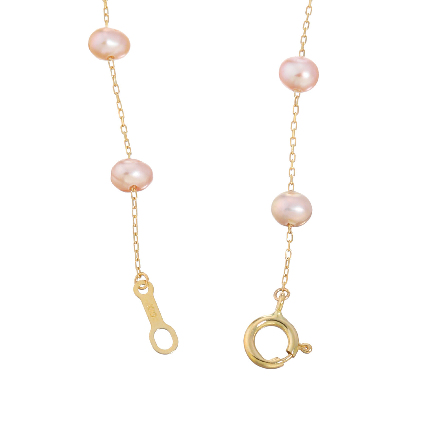 ペレフェリーク １０Ｋ ブロッサムカラー ベビー淡水パール ステーションブレスレット