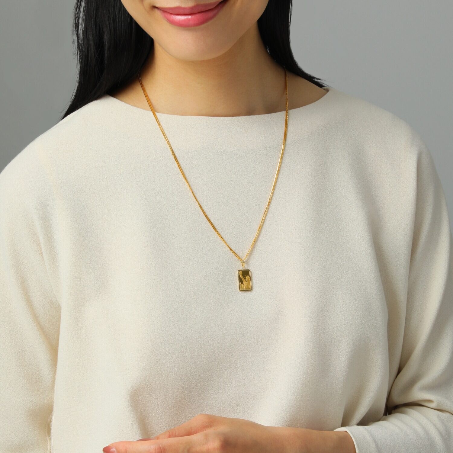 祈平 純金２ｇＵＰ ＰＡＭＰ社製 リバティインゴット ペンダントトップ