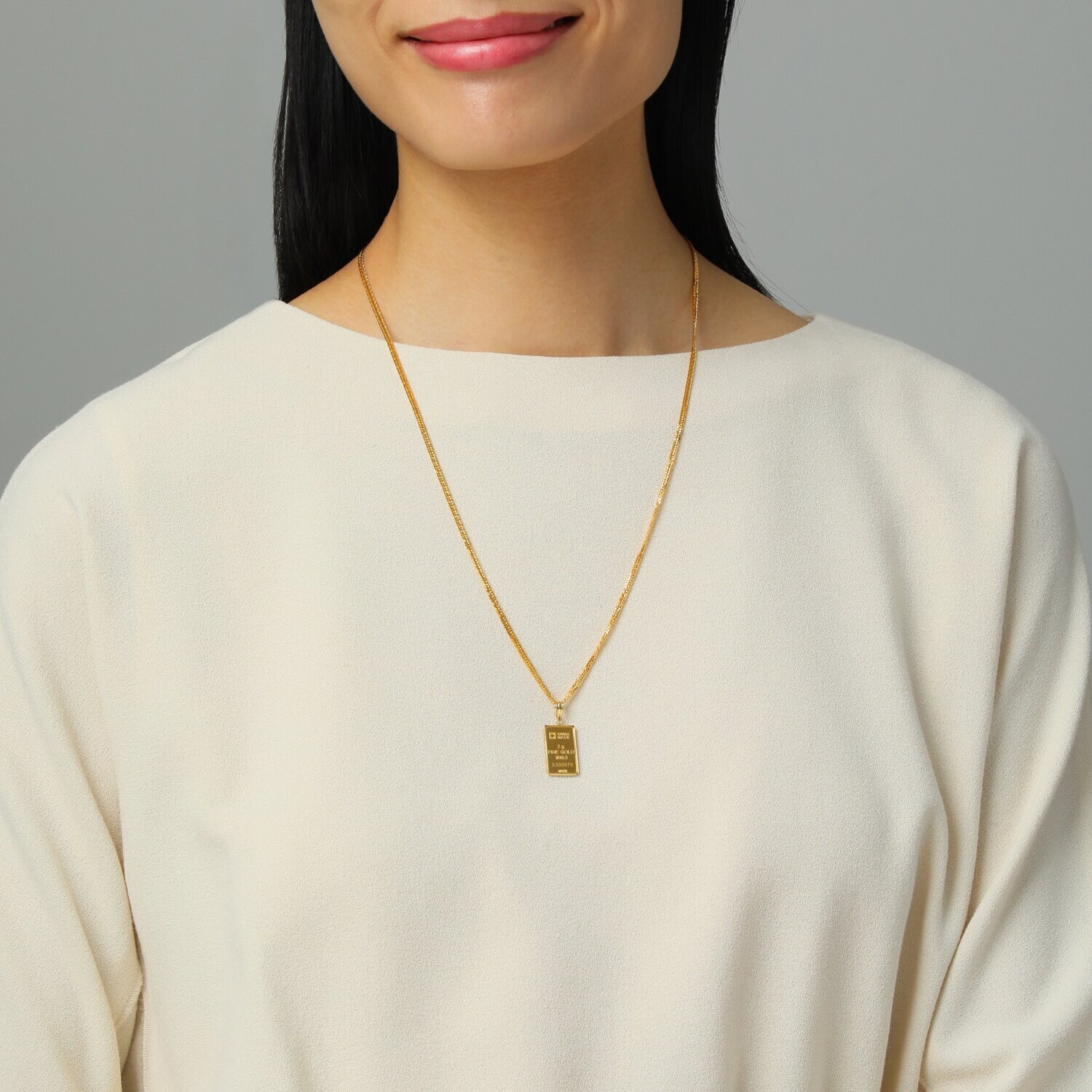 祈平 純金２ｇＵＰ ＰＡＭＰ社製 リバティインゴット ペンダントトップ