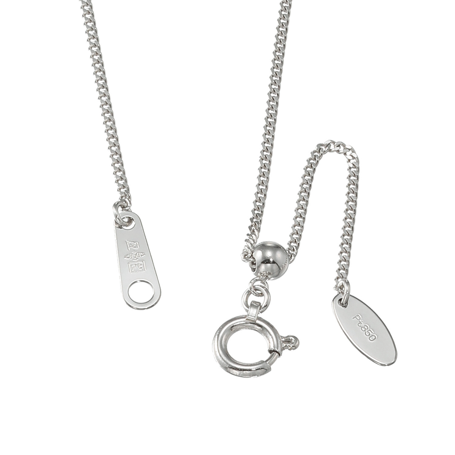 祈平 プラチナ８５０ ２面喜平チェーン スライドネックレス