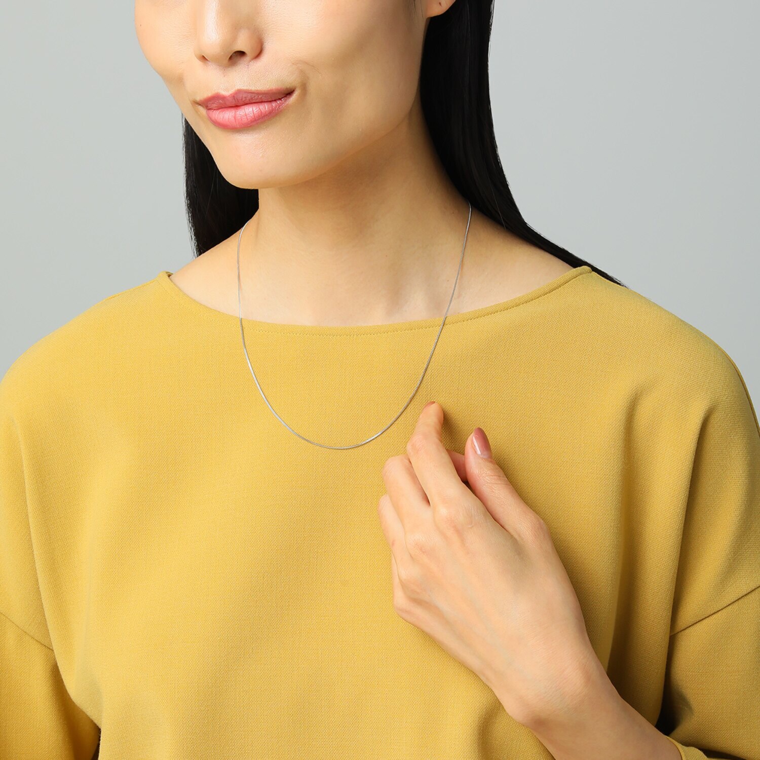 祈平 プラチナ８５０ ２面喜平チェーン スライドネックレス